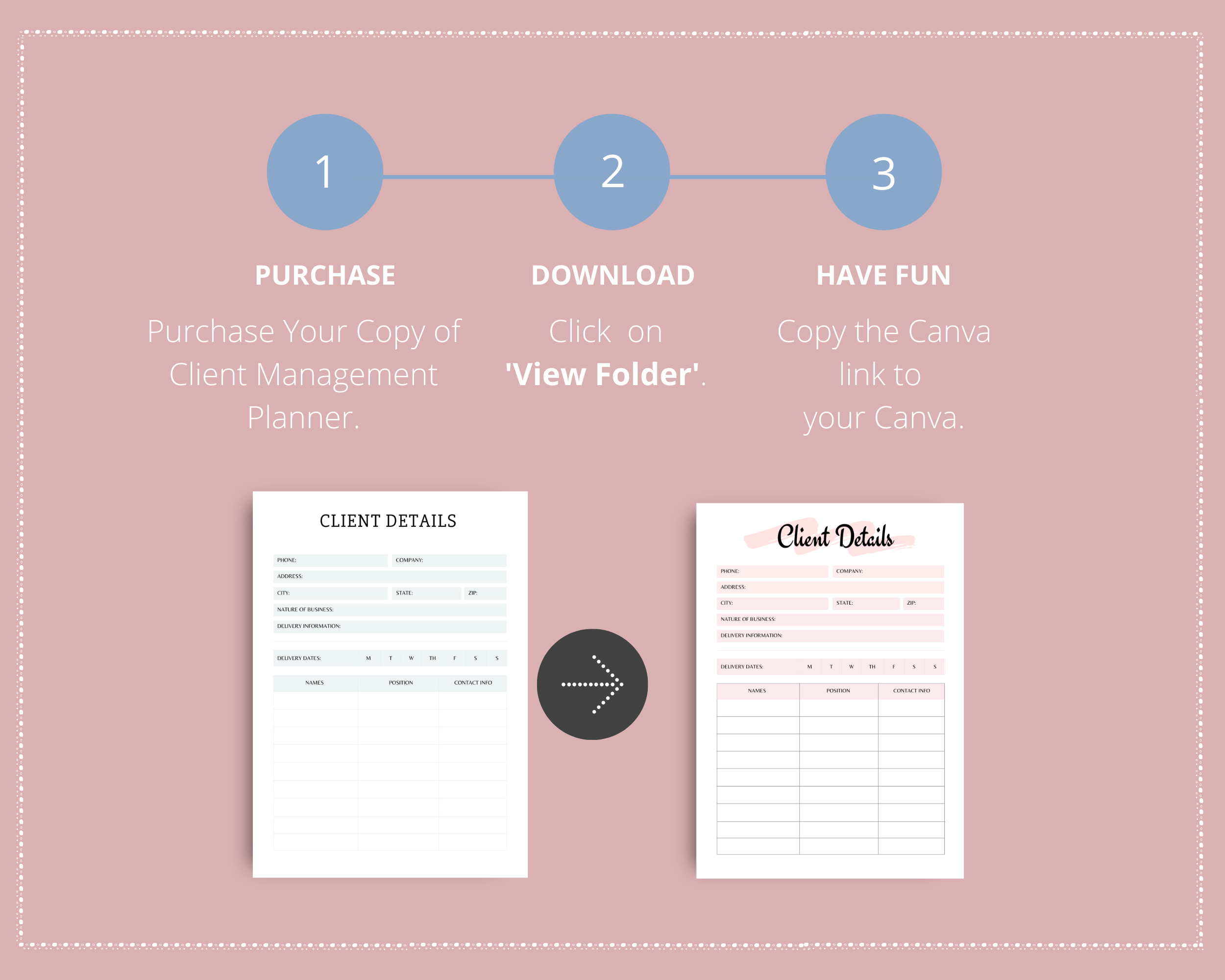 Editable Client Management Planner in Canva | Commercial Use