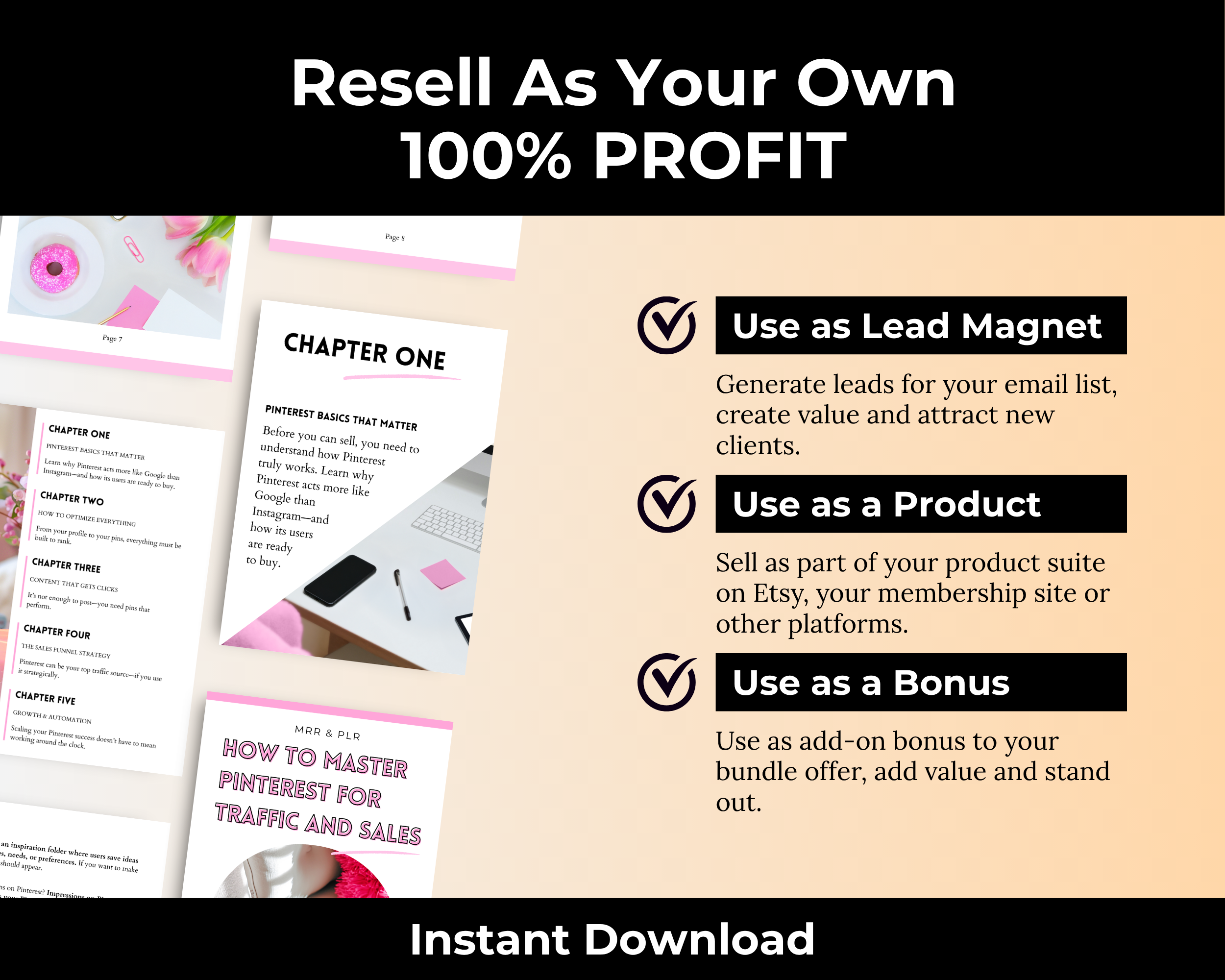 Master Pinterest for Traffic and Sales Ebook in Canva with MRR, PLR Rights