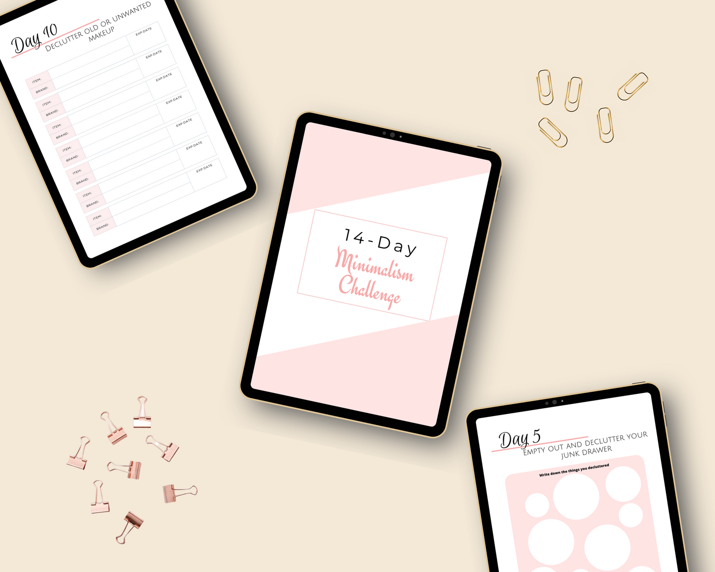 14-Day Minimalism Challenge | Editable Canva Template A4 Size