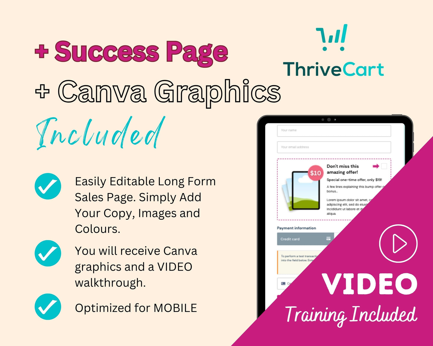 Vintage Sales Page Template in ThriveCart