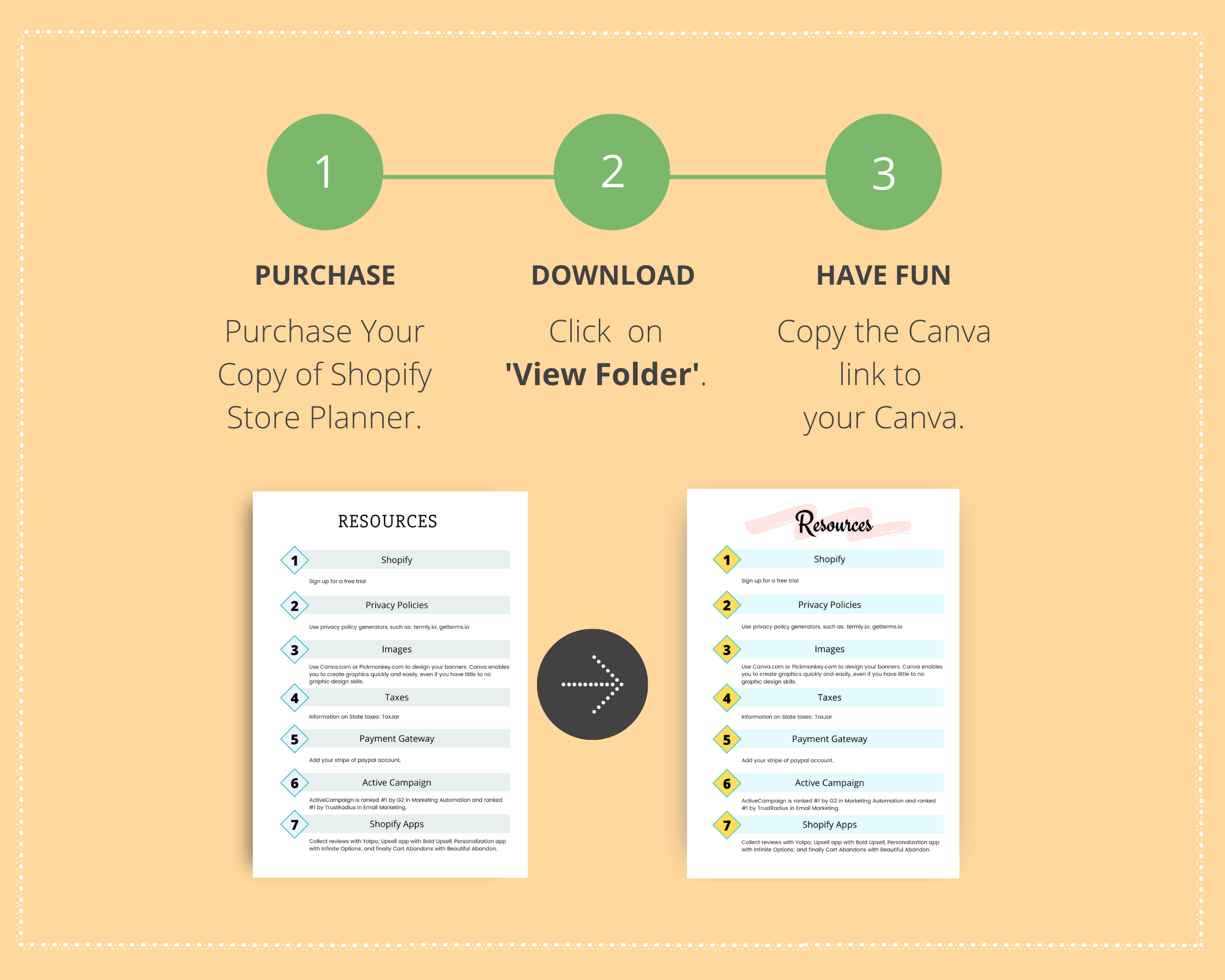 Editable Shopify Store Planner in Canva | Commercial Use