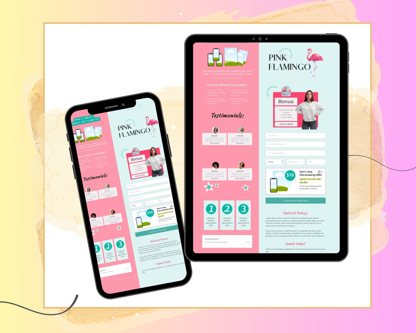 Colorful ThriveCart Checkout Template