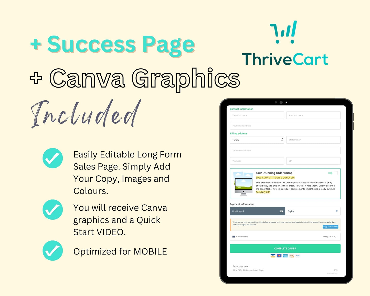 Mini Offer Sales Page Template in ThriveCart