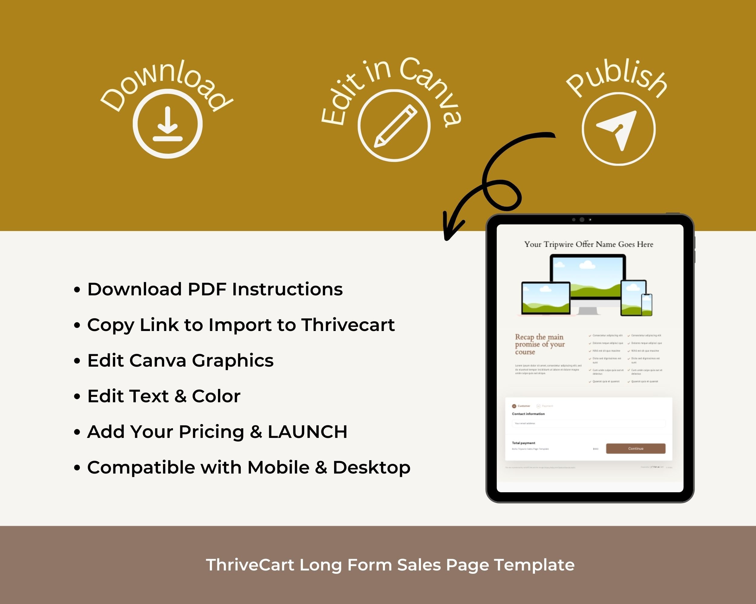 Tripwire Boho Sales Page Template in ThriveCart