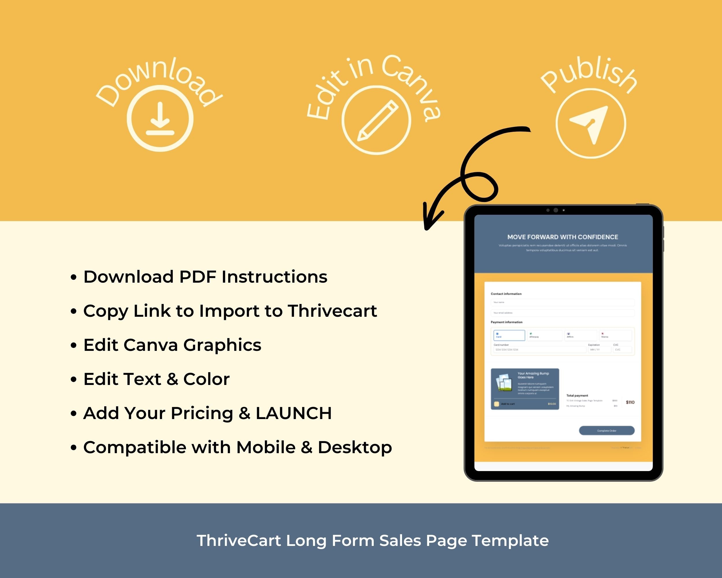 Vintage Sales Page Template in ThriveCart