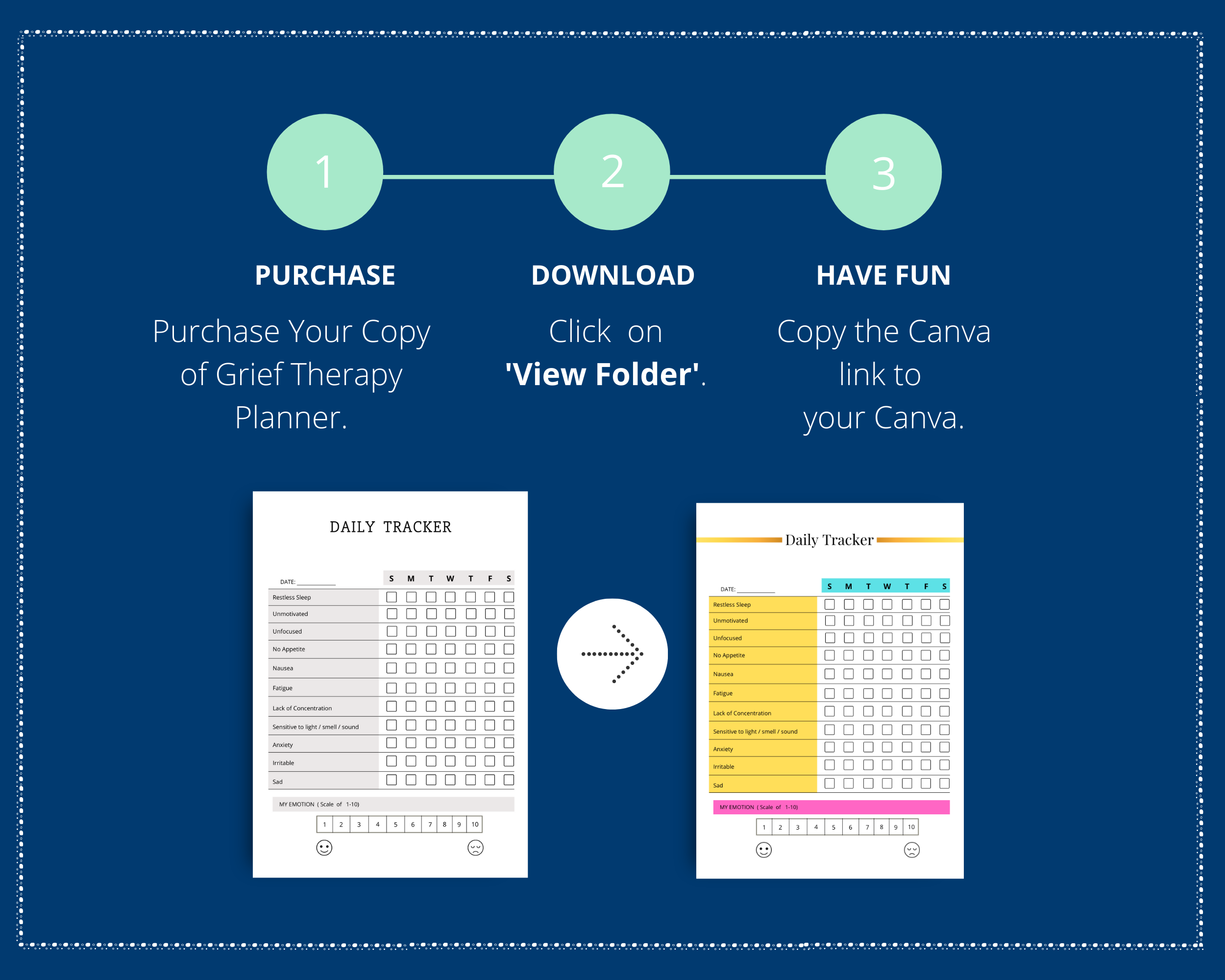 Editable Grief Therapy Planner in Canva | Commercial Use