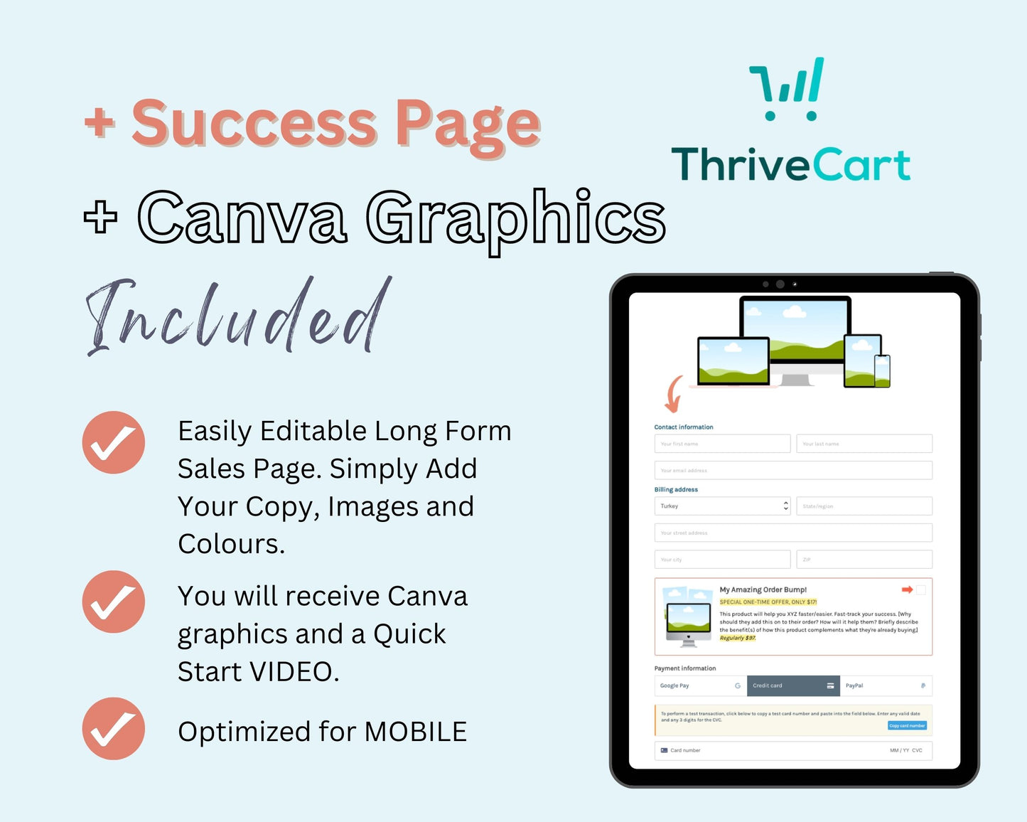 Online Course Sales Page Template in ThriveCart