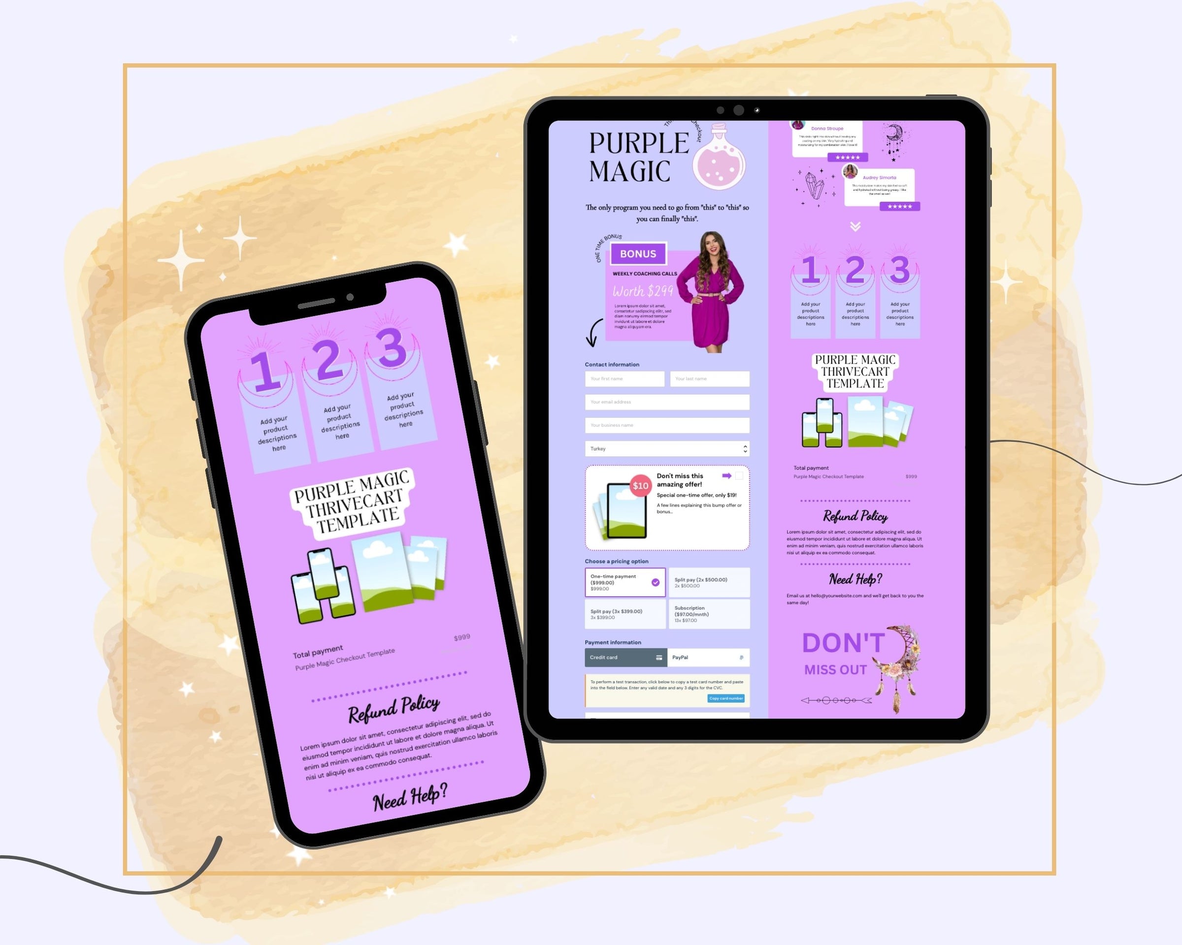 Purple Magic ThriveCart Checkout Template Purple Magic ThriveCart Checkout Template