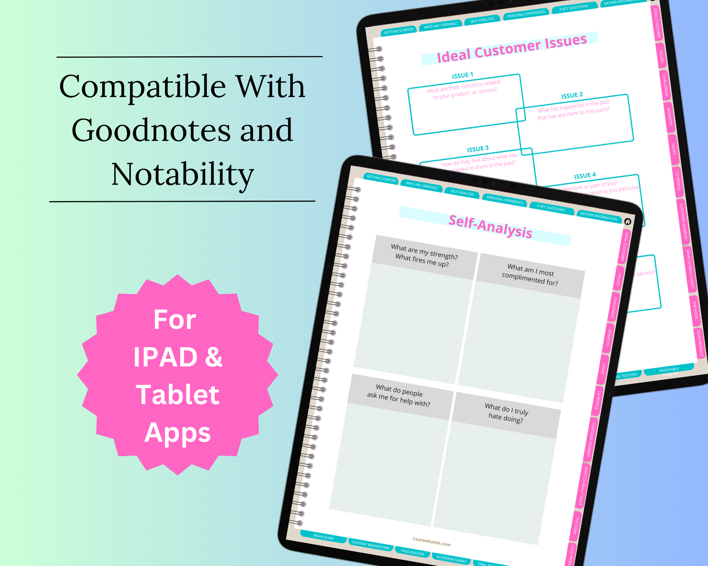 Customer Avatar Digital Workbook | Ideal Client Planner | Hyperlinked PDF | Suitable with Goodnes & Notability