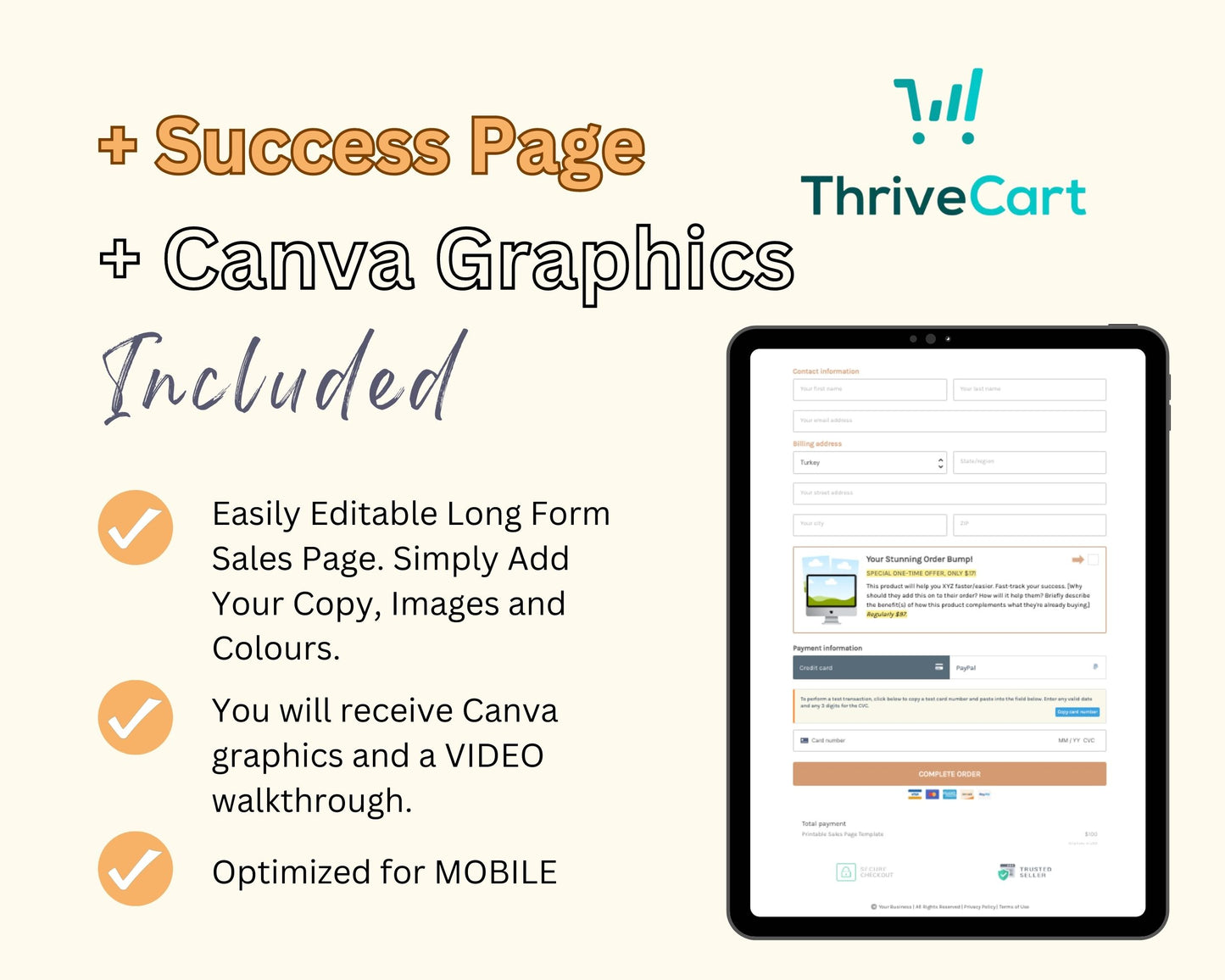 Printables Sales Page Template in ThriveCart