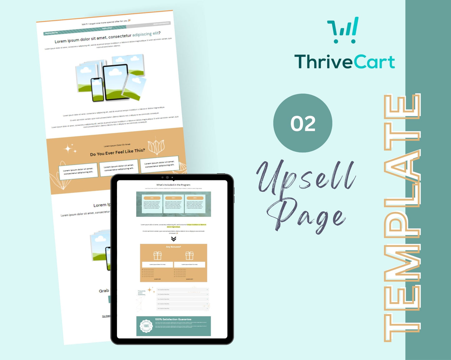 Turquoise ThriveCart 4-Page Sales Funnel Template