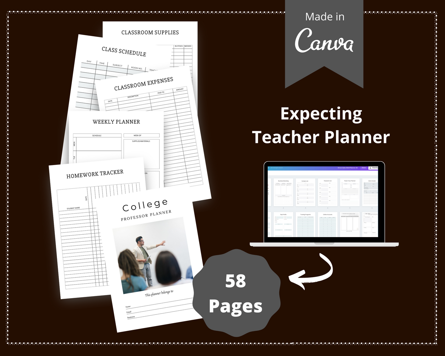Editable Teacher Planner Templates in Canva | Commercial Use
