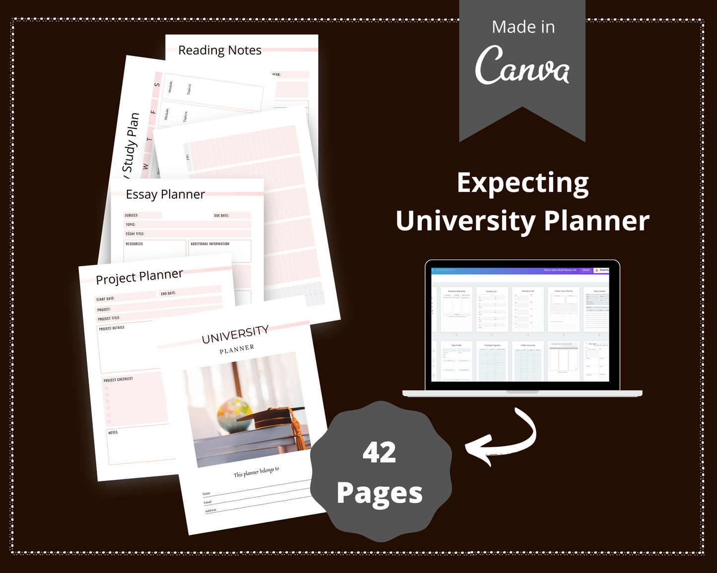 Editable University Planner in Canva | Commercial Use