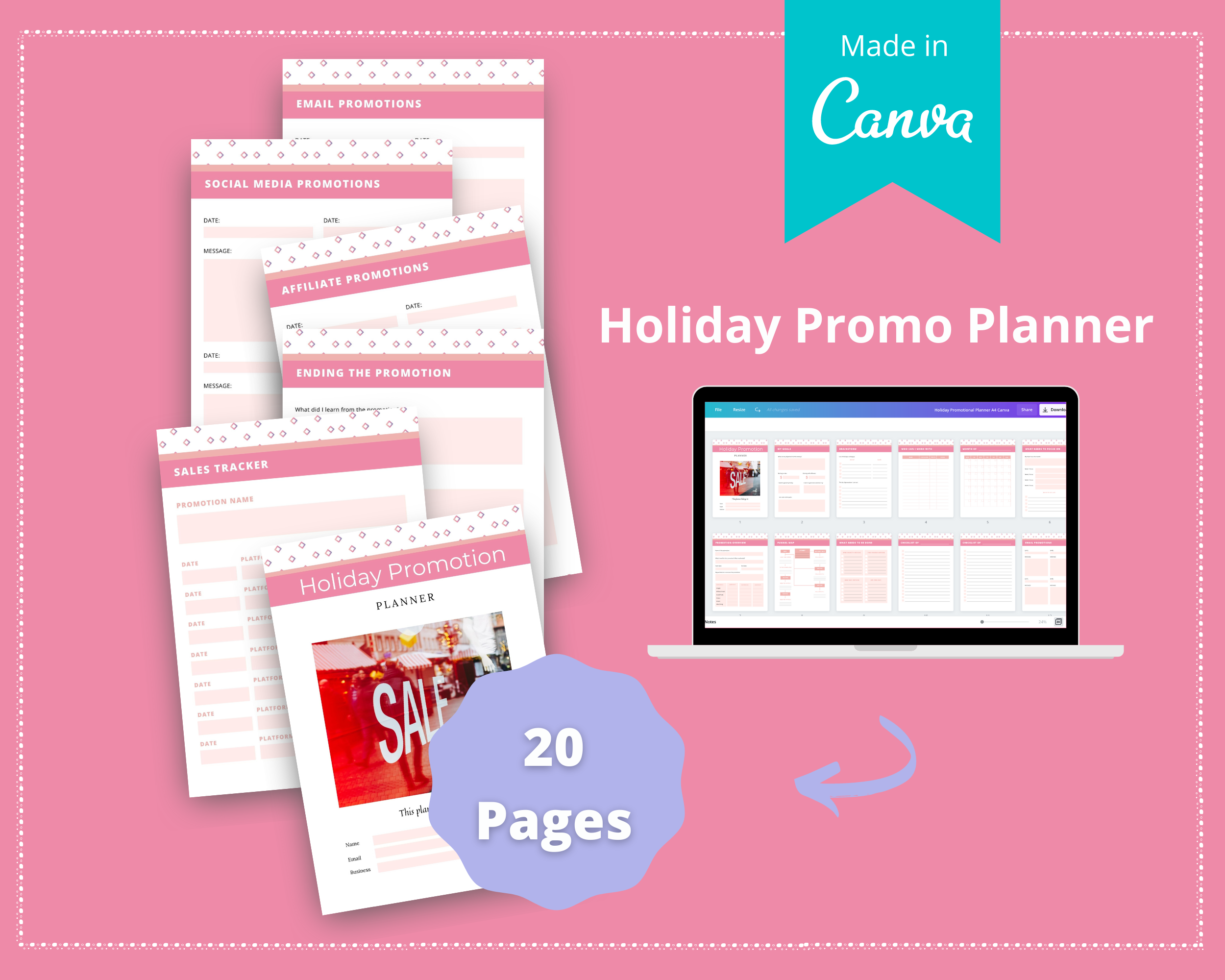 Editable Holiday Promotion Planner in Canva | Commercial Use