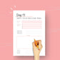 20 Day Course Creation Challenge | Course Launch Planner | Editable Canva Template A4 Size