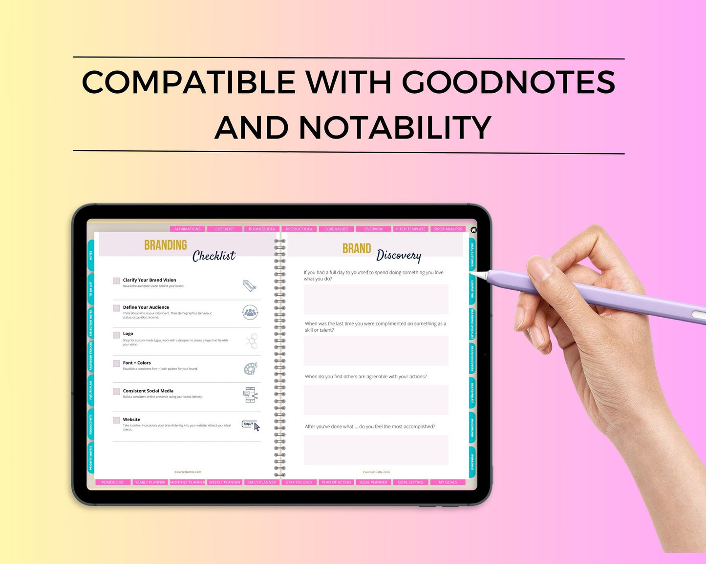 New Entrepreneur Digital Workbook | Hyperlinked PDF | Suitable with Goodness & Notability