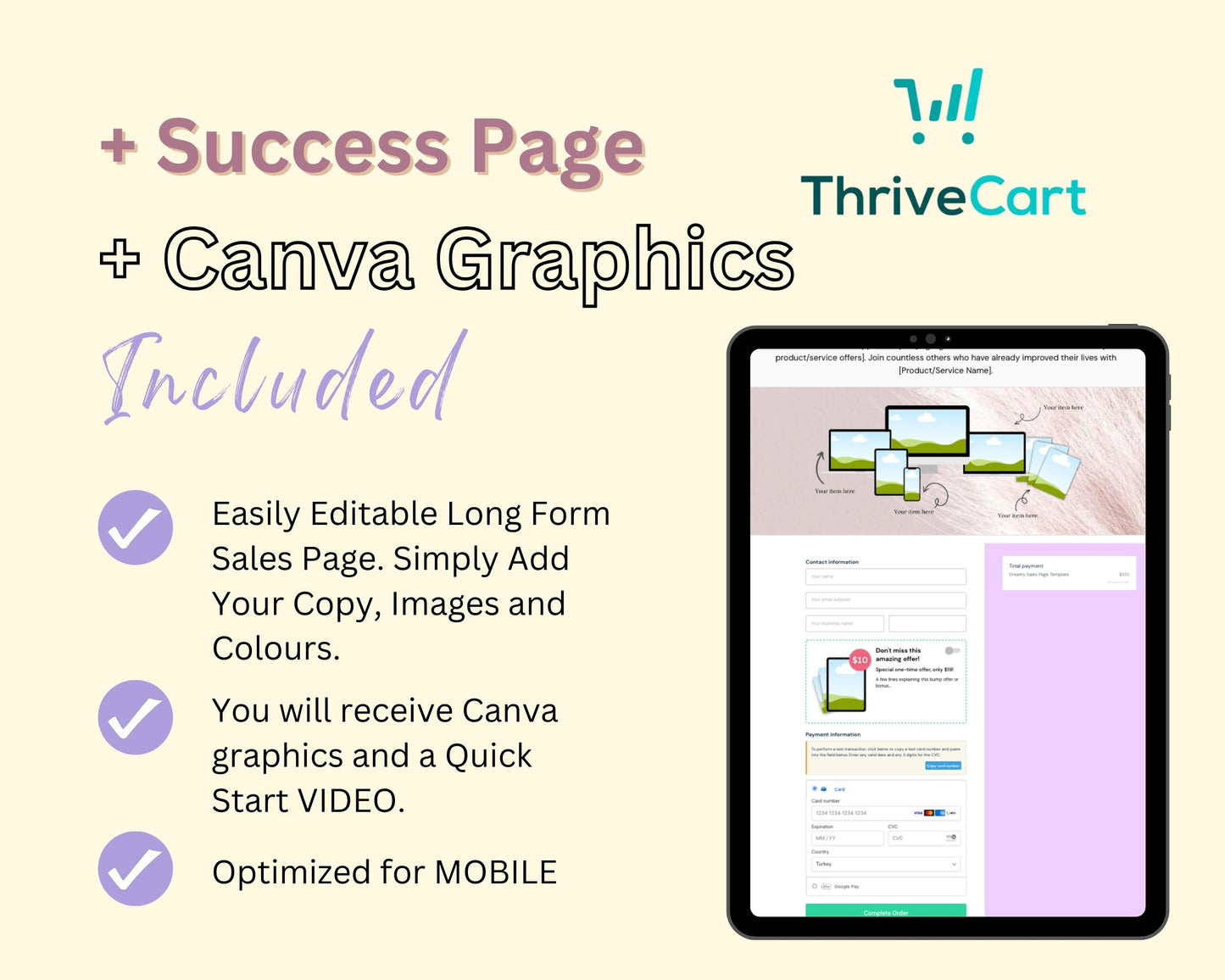 Dreamy Sales Page Template in ThriveCart