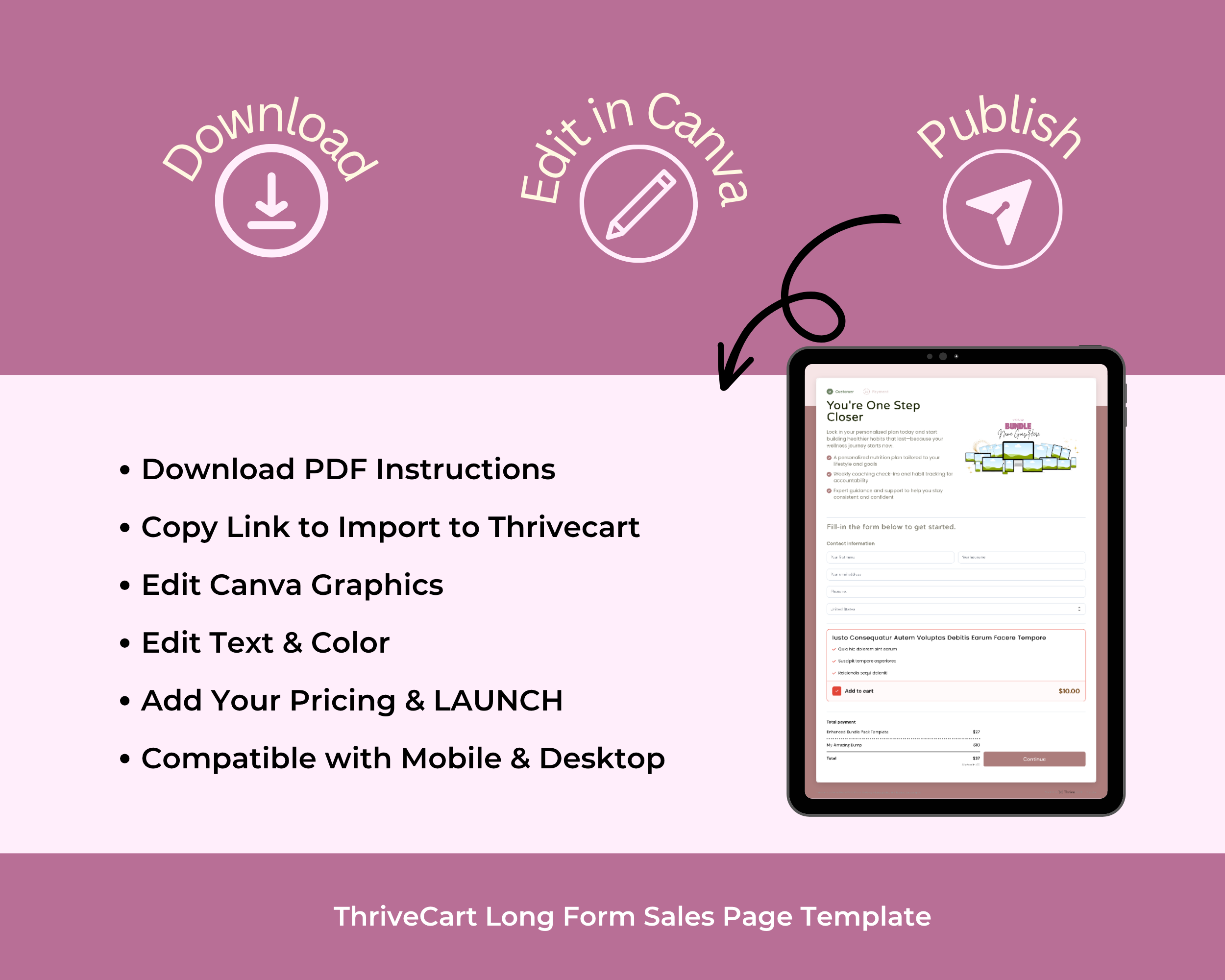 Bundle Host Sales Page Template in ThriveCart