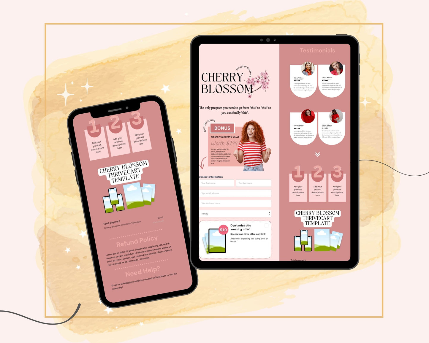 Cherry Blossom ThriveCart Checkout Template