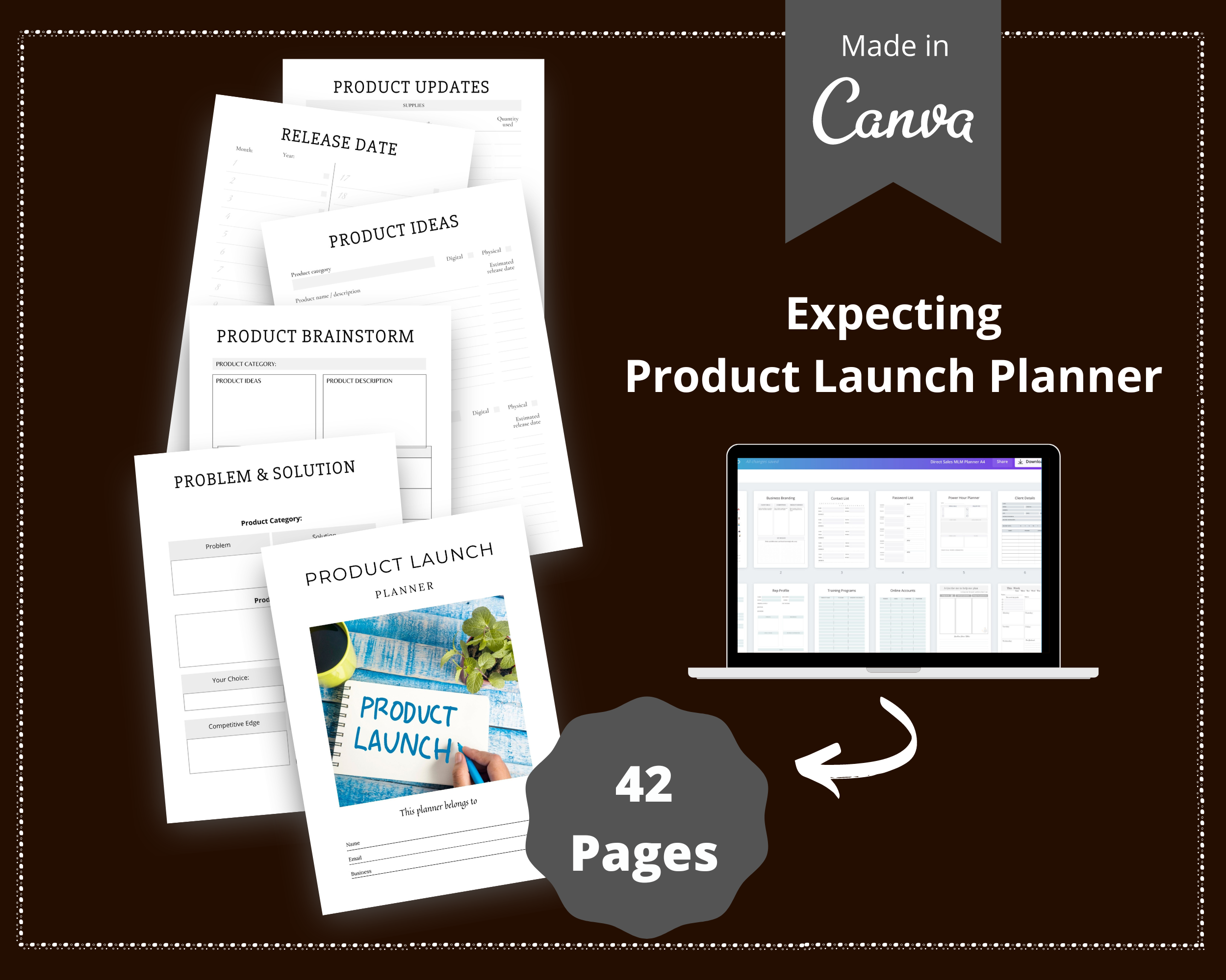 Editable Product Launch Planner Templates in Canva | Commercial Use