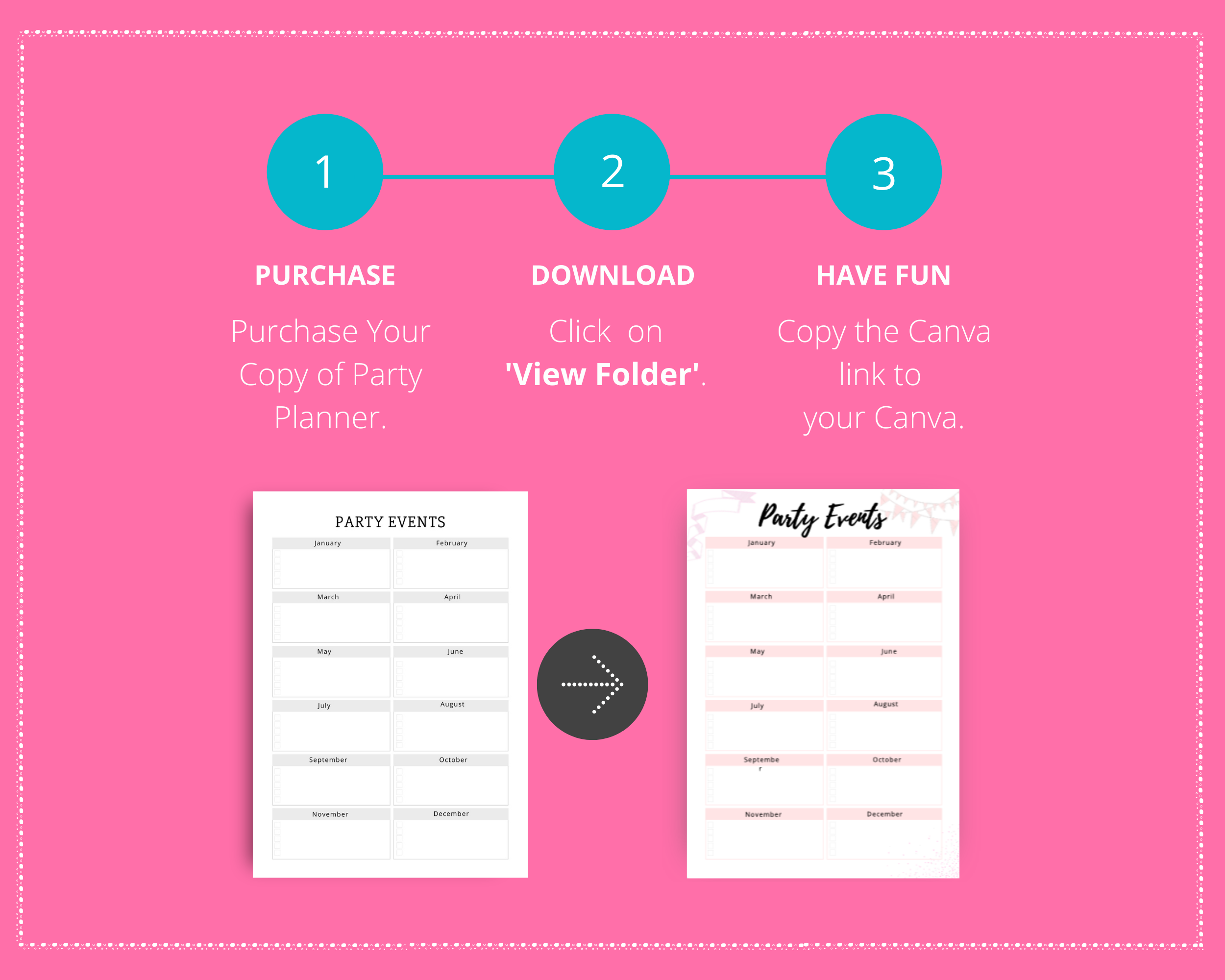 Editable Party Planner in Canva | Commercial Use