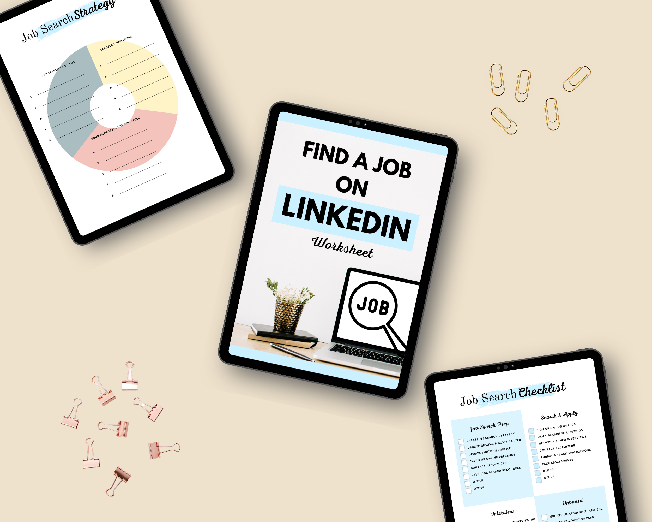 Find a Job on Linkedin Worksheet | Job Search Planner