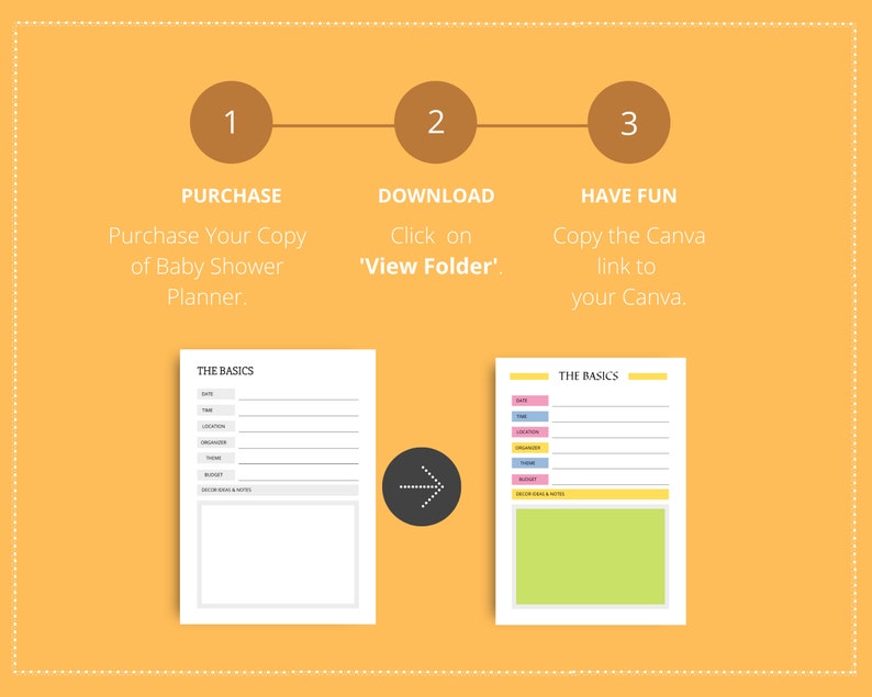 Editable Baby Shower Planner Templates in Canva | Commercial Use