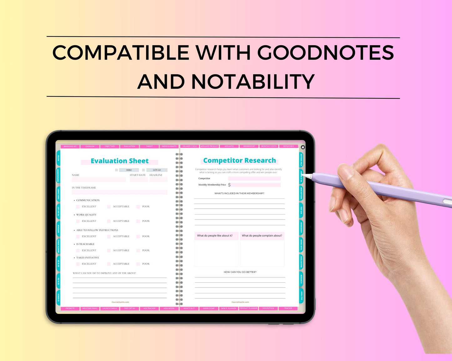 Membership Business Digital Workbook | Hyperlinked PDF | Suitable with Goodness & Notability