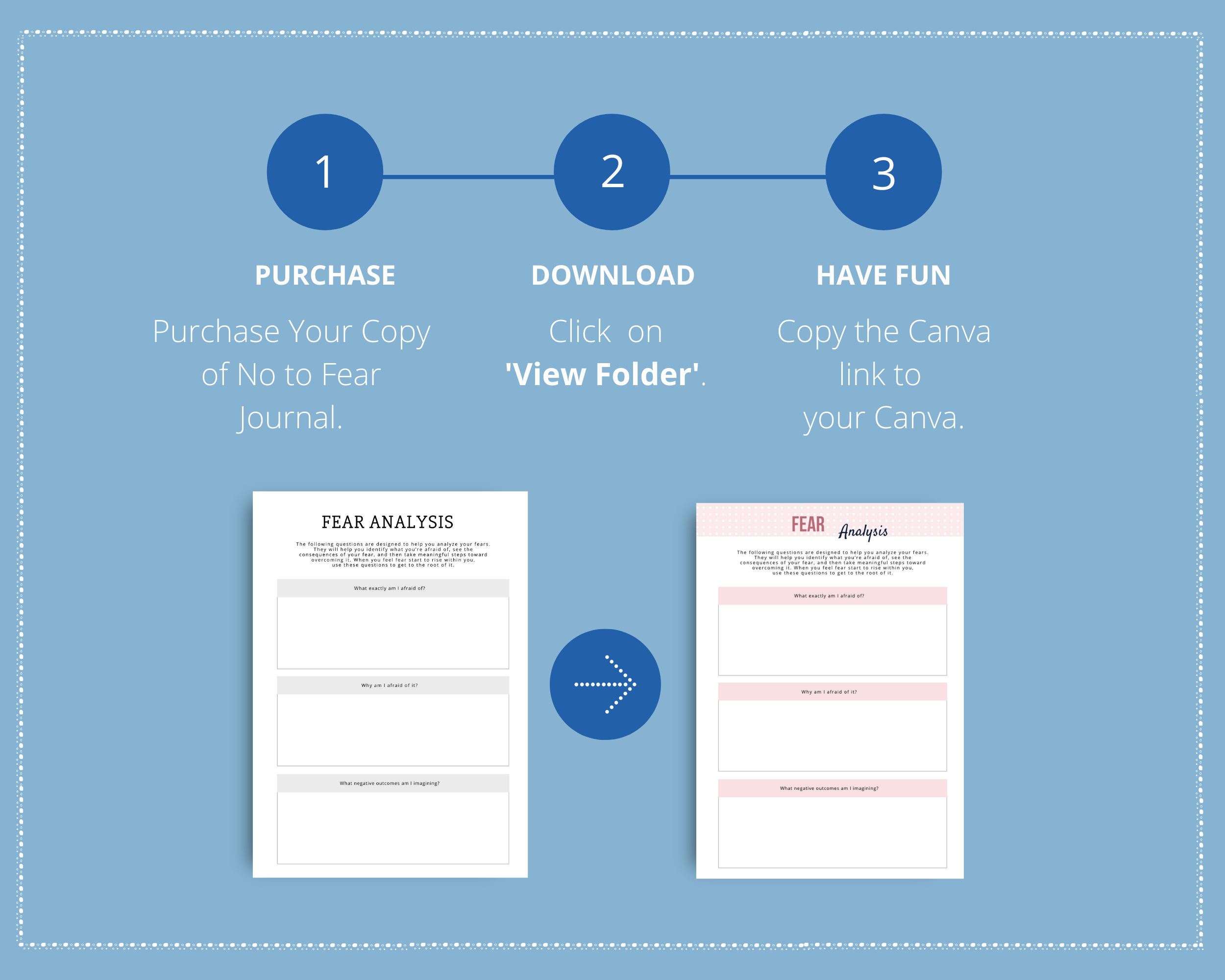 Editable No to Fear Journal in Canva | Commercial Use