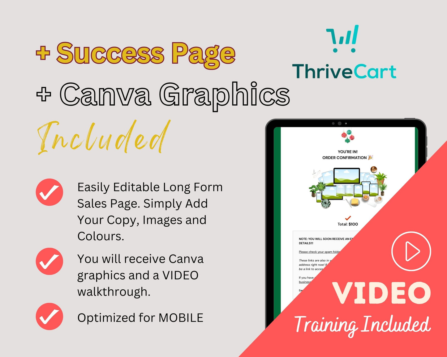 Animated Christmas Sales Page Template in ThriveCart