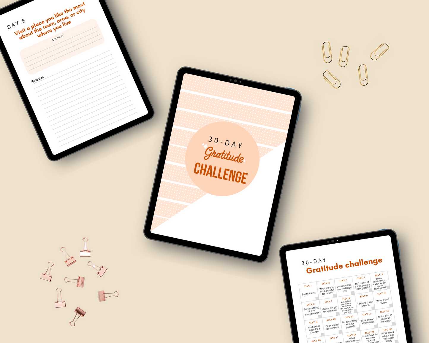30-Day Gratitude Challenge | Editable Canva Template A4 Size