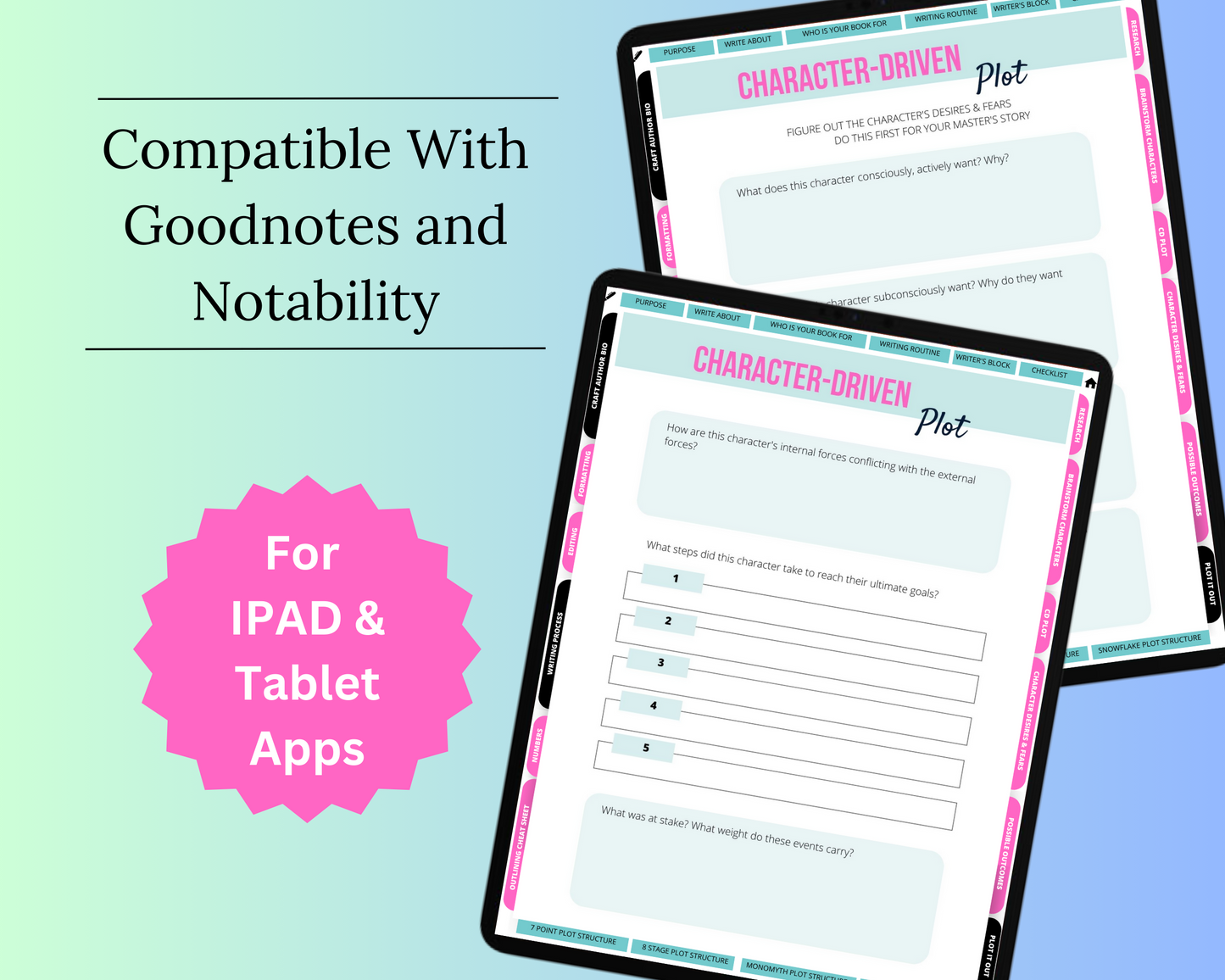 Plan Your Book Digital Workbook | New Author Planner | Hyperlinked PDF | Suitable with Goodnotes & Notability