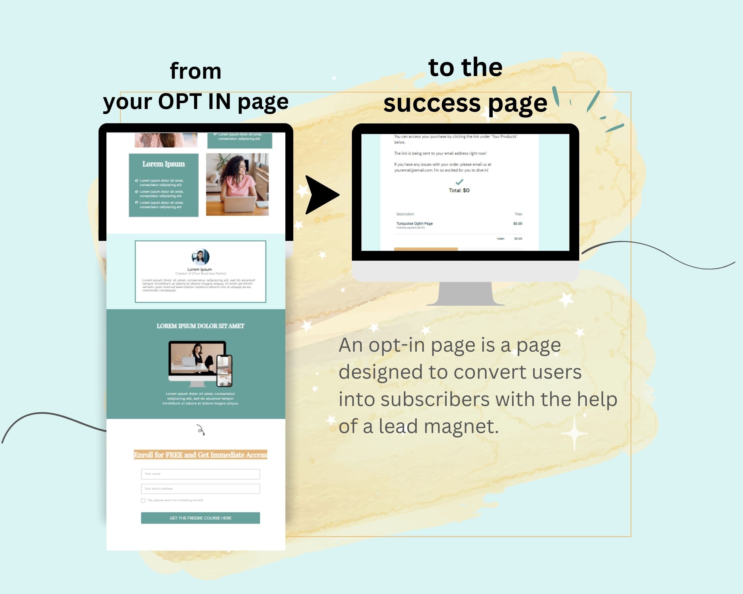 Turquoise ThriveCart Opt-In Page Template