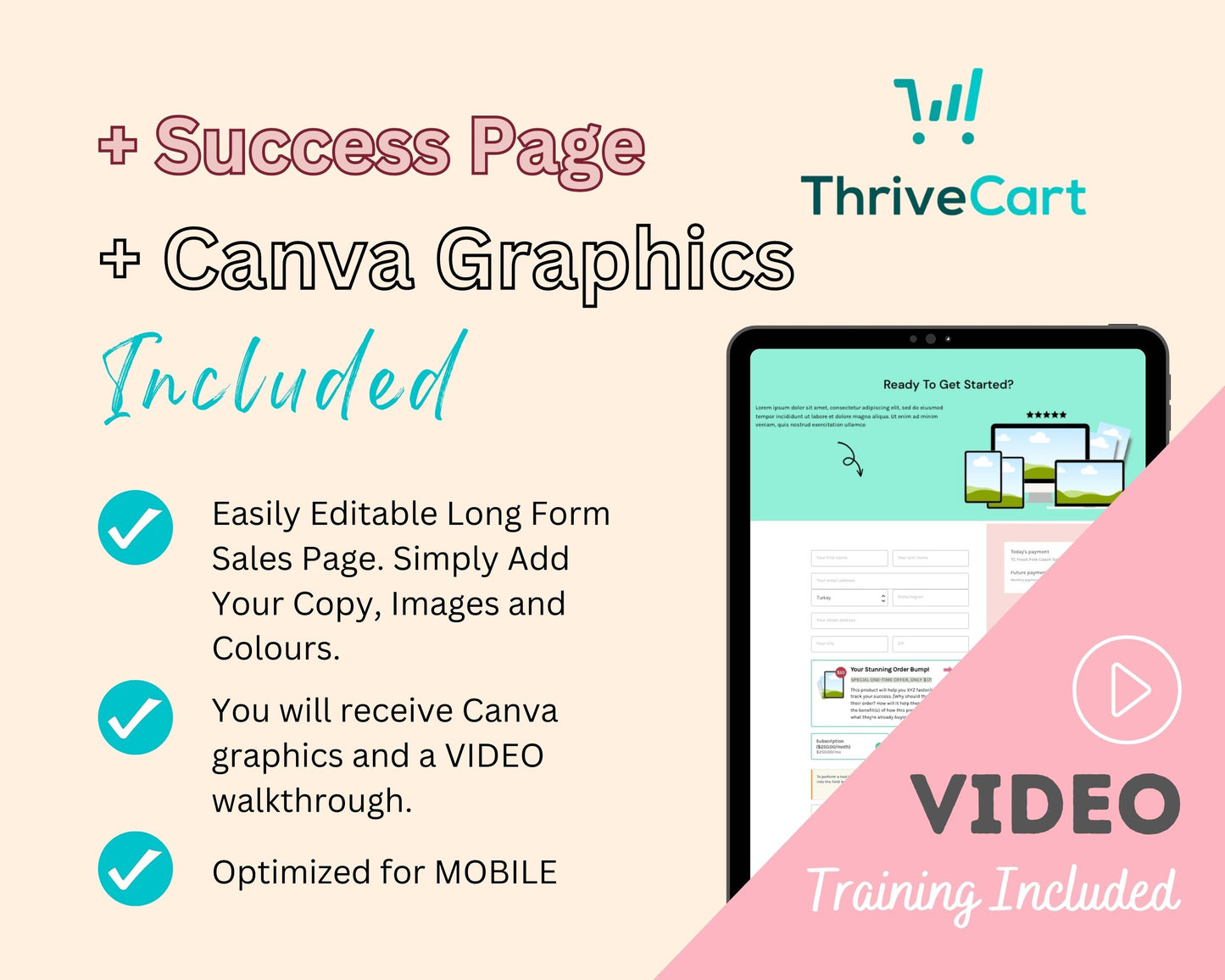 Fresh Pink Coaching Sales Page Template in Thrivecart