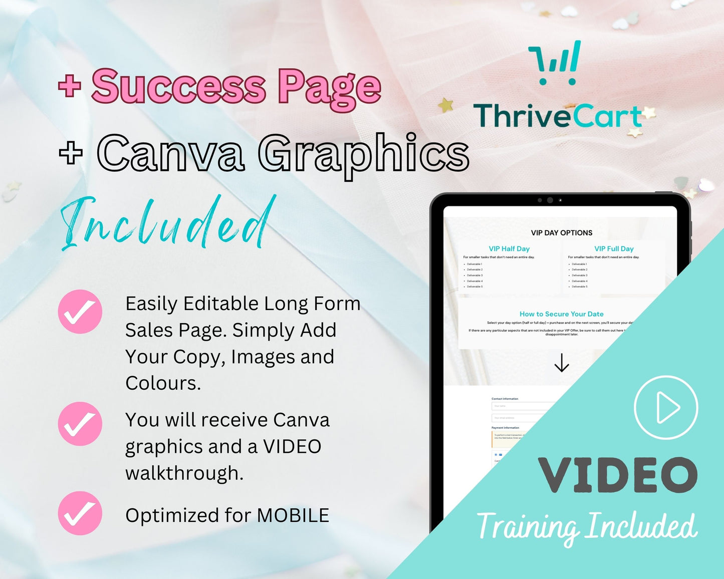 VIP Day Sales Page Template in ThriveCart