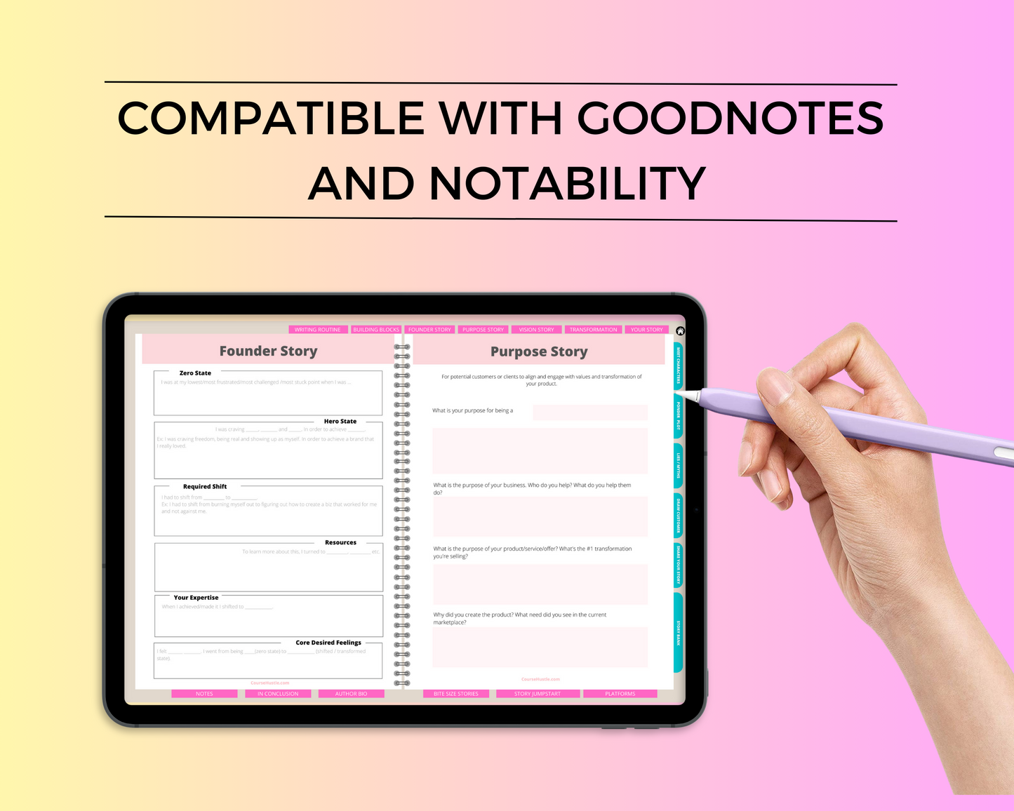 Tell Your Story Digital Workbook | Hyperlinked PDF | Suitable with Goodness & Notability