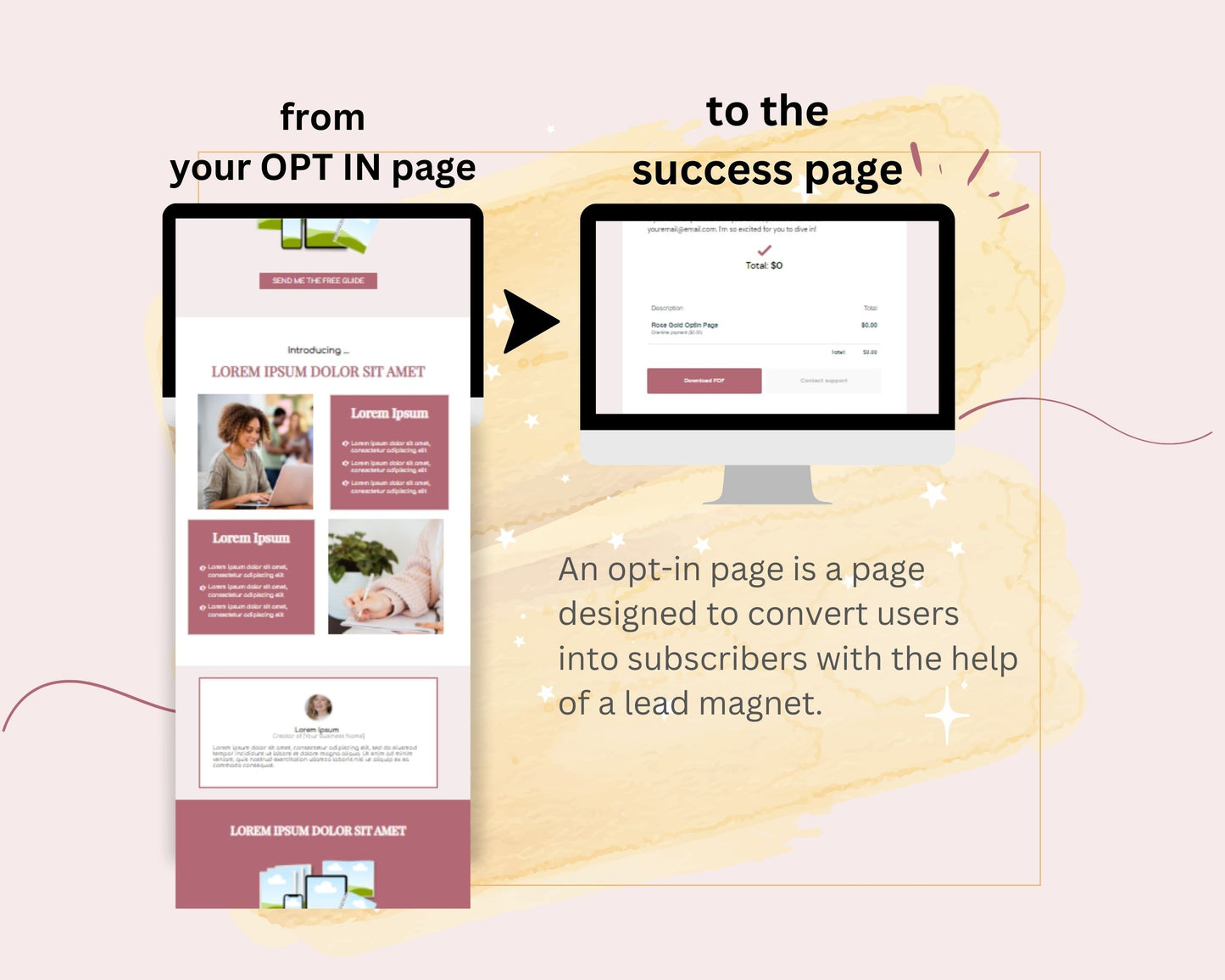 Rose Gold ThriveCart Opt-In Page Template