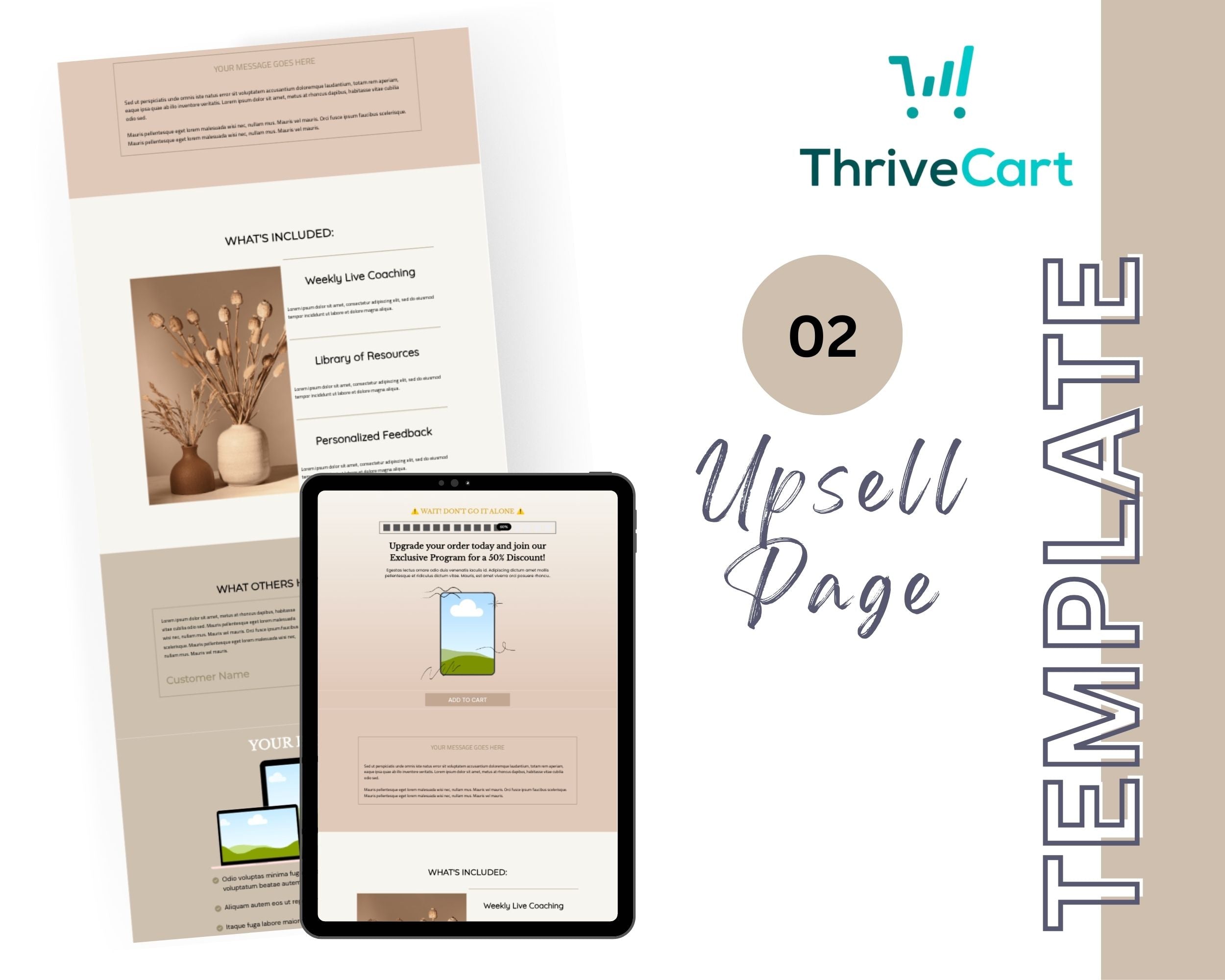 Boho Membership Enhanced ThriveCart 4-Page Sales Funnel