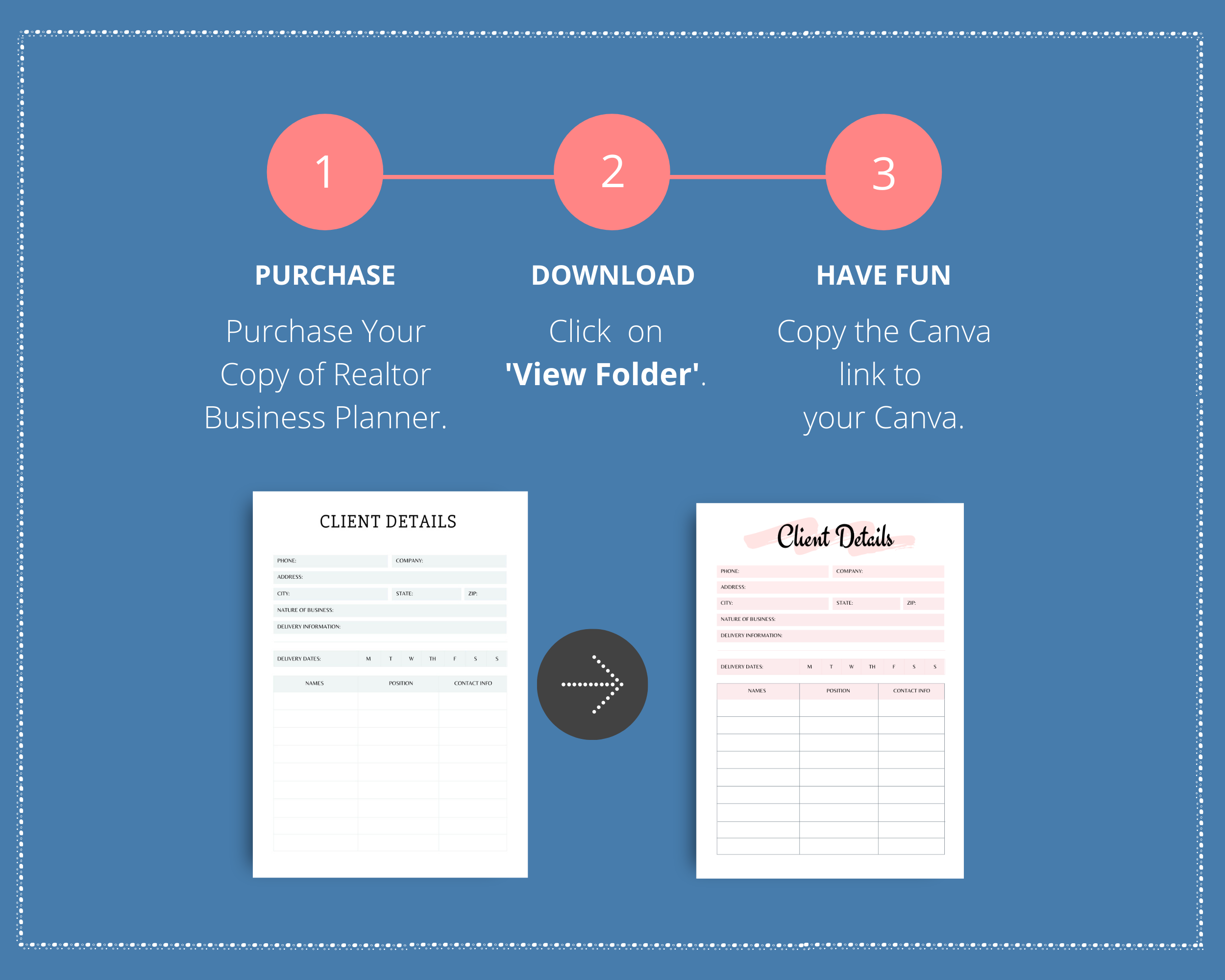 Editable Realtor Business Planner in Canva | Commercial Use