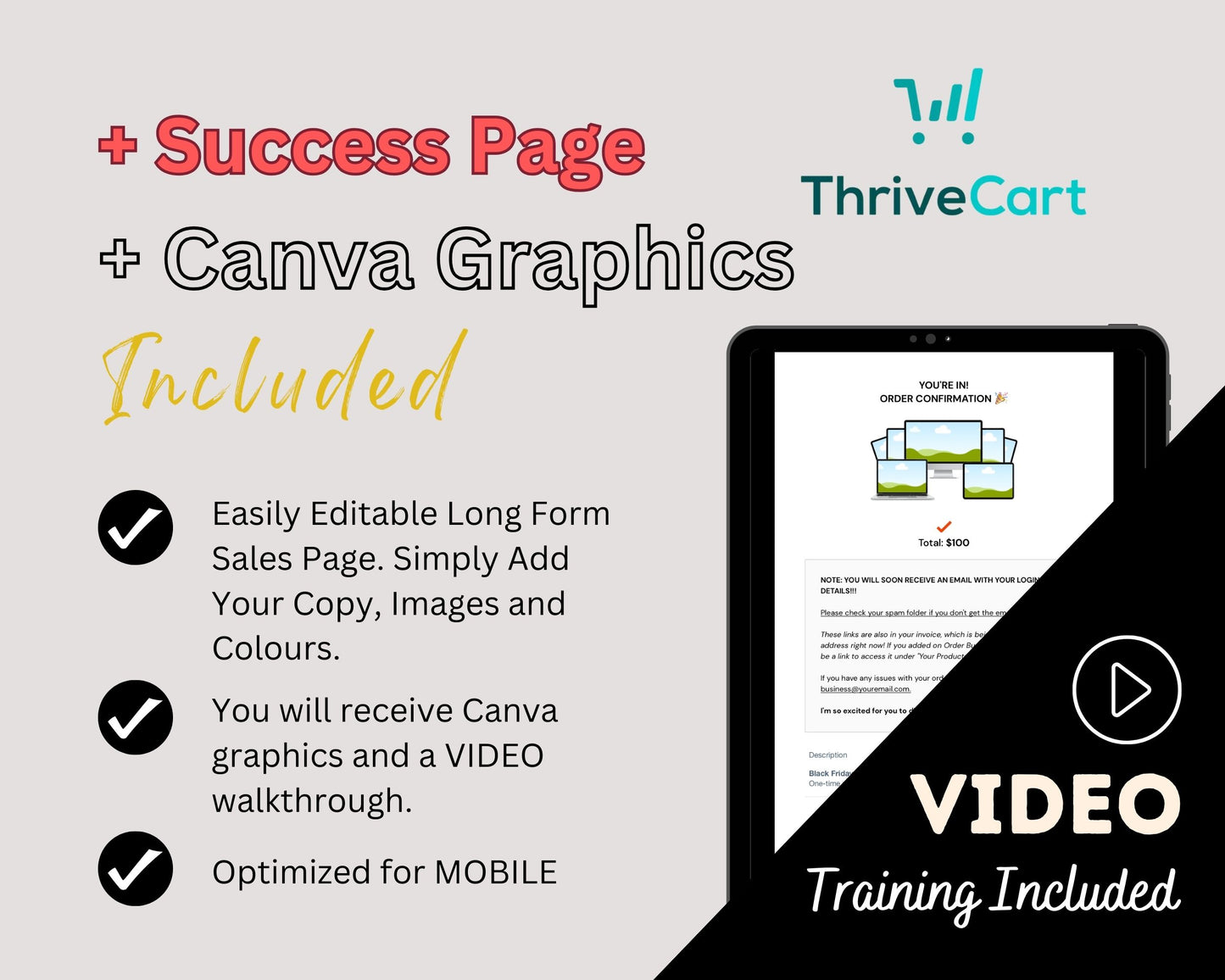 Animated Black Friday Sales Page Template in ThriveCart