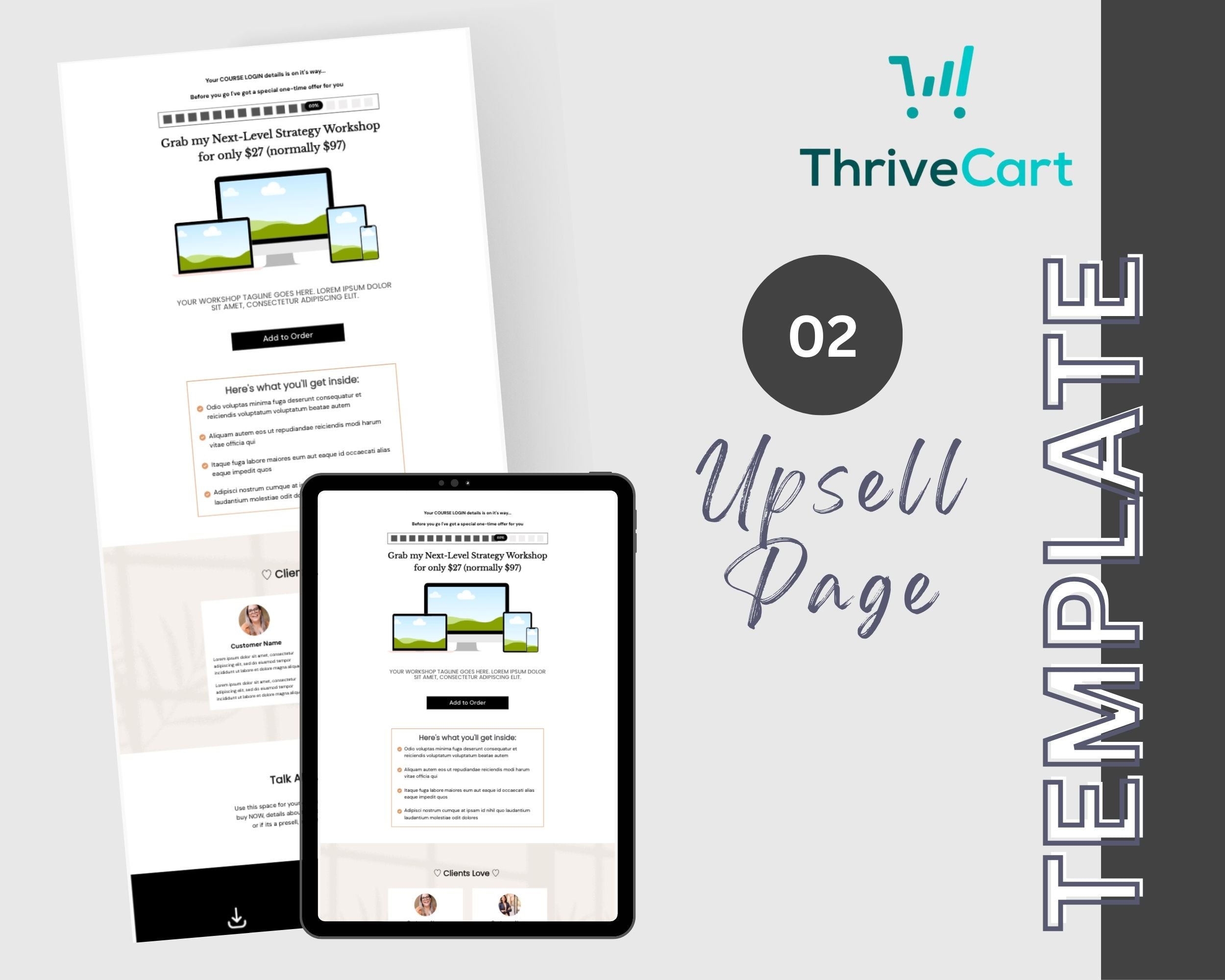 Elegant Enhanced ThriveCart 4-Page Sales Funnel Template