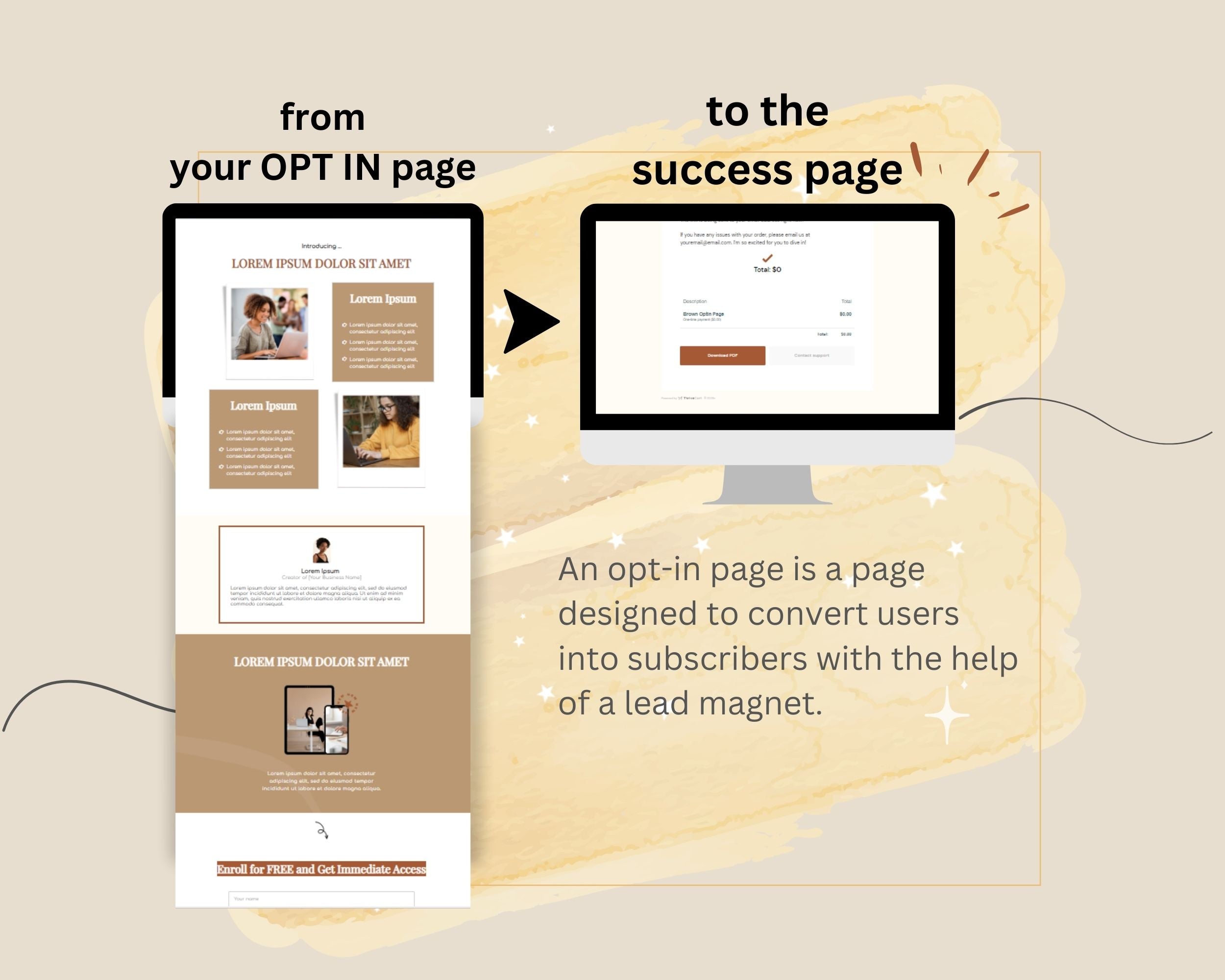 Brown ThriveCart Opt-In Page Template