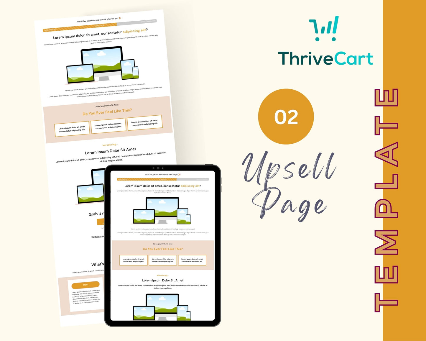 Golden Beige ThriveCart 4-Page Sales Funnel Template