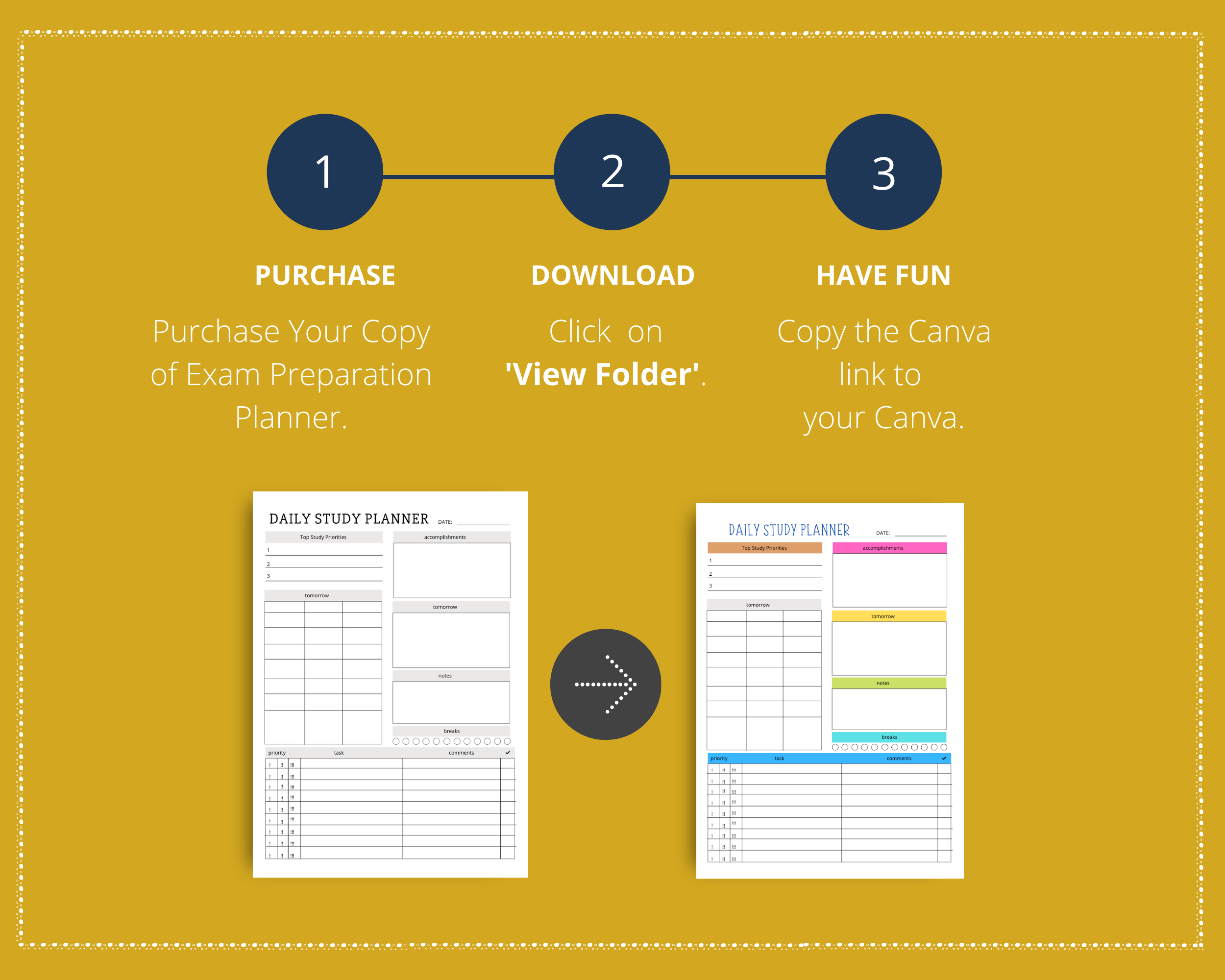 Editable Exam Preparation Planner in Canva | Commercial Use