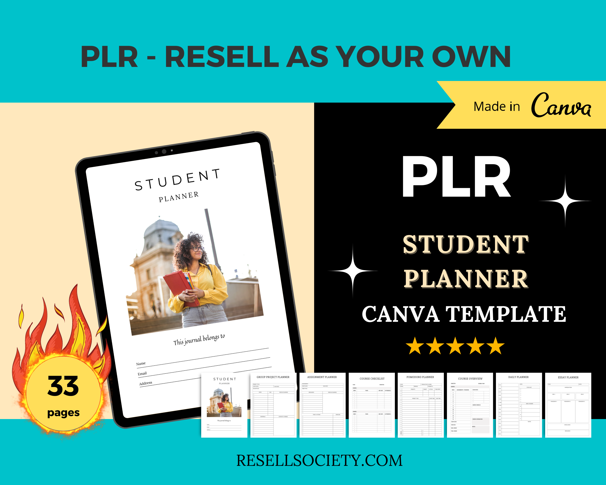 Editable Student Planner Templates in Canva | Commercial Use