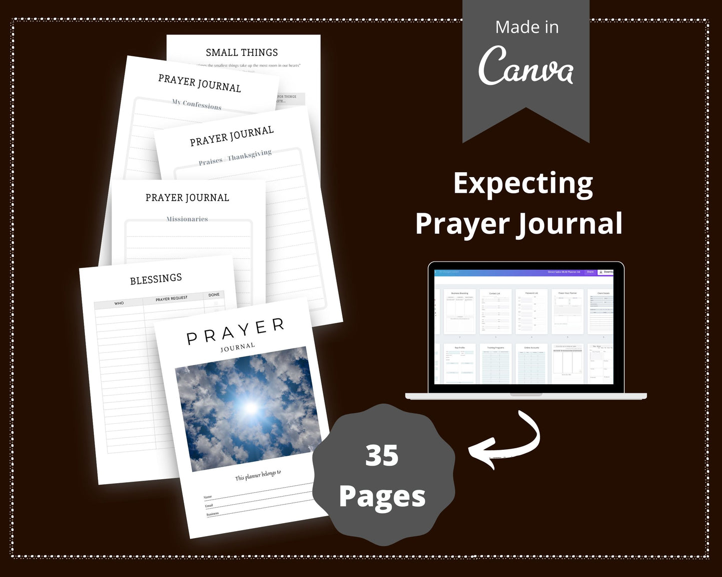 Editable Prayer Journal in Canva | Commercial Use