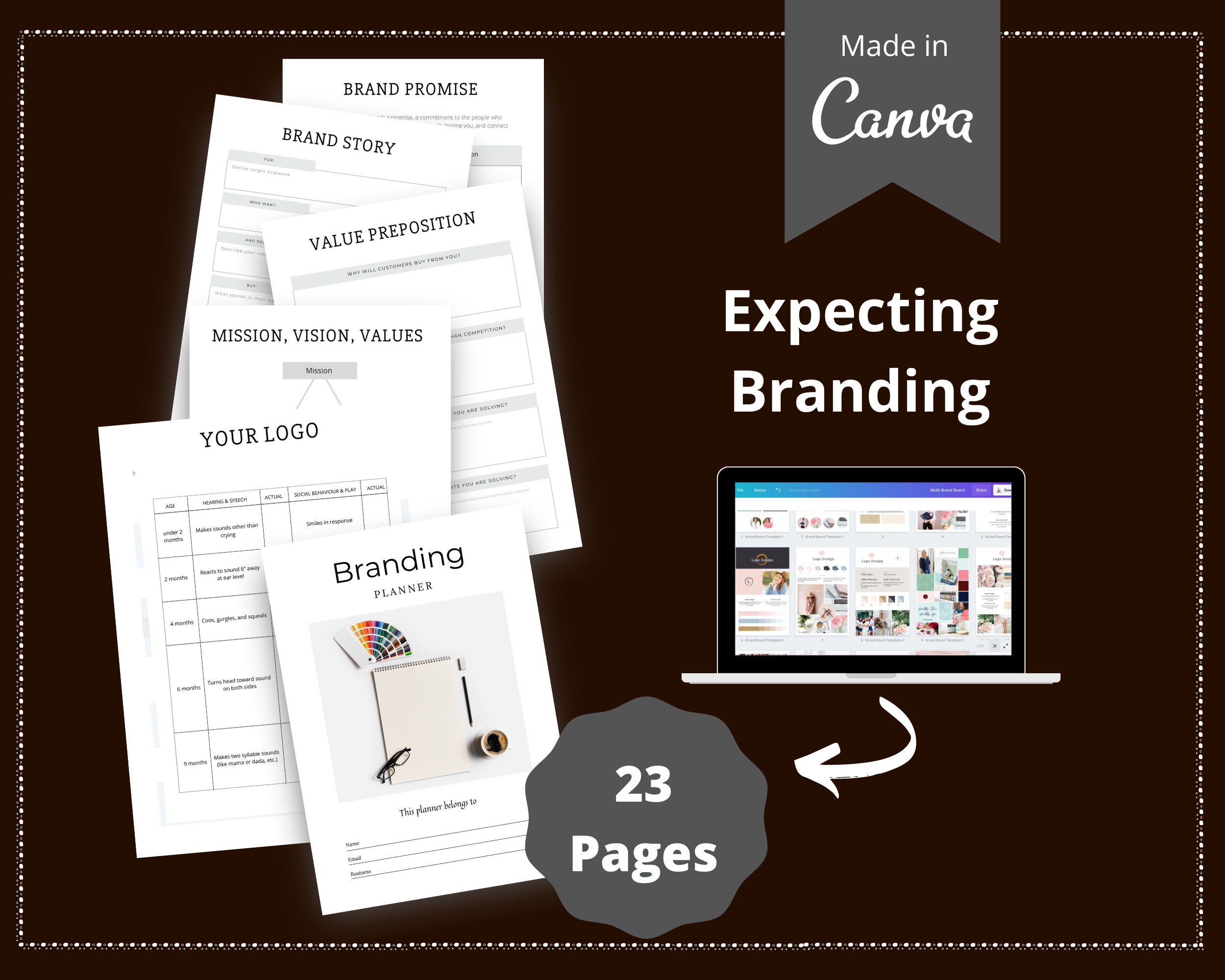 Editable Brand Planner Templates in Canva | Commercial Use