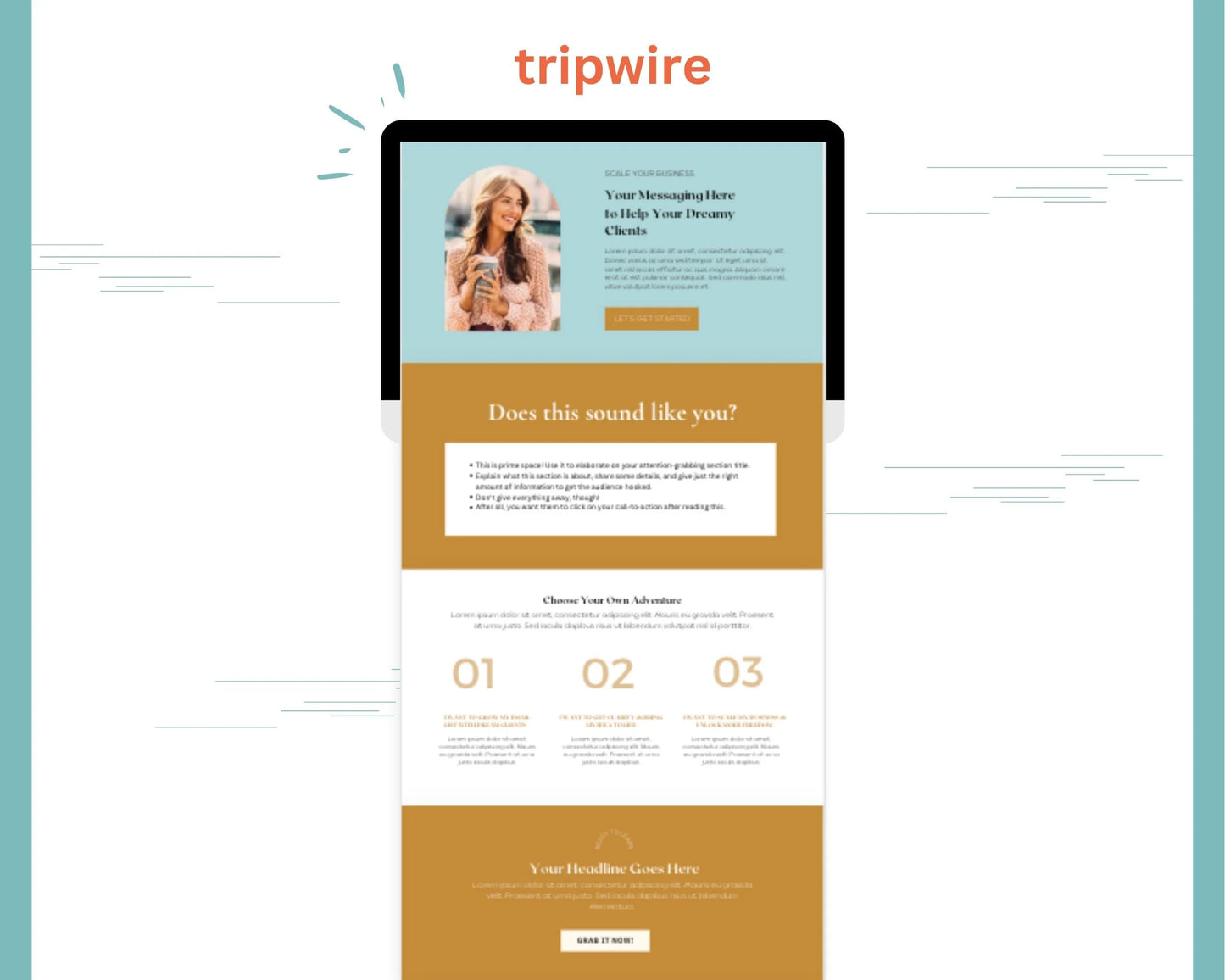 Green and Gold 2-Step Tripwire Sales Funnel in Canva