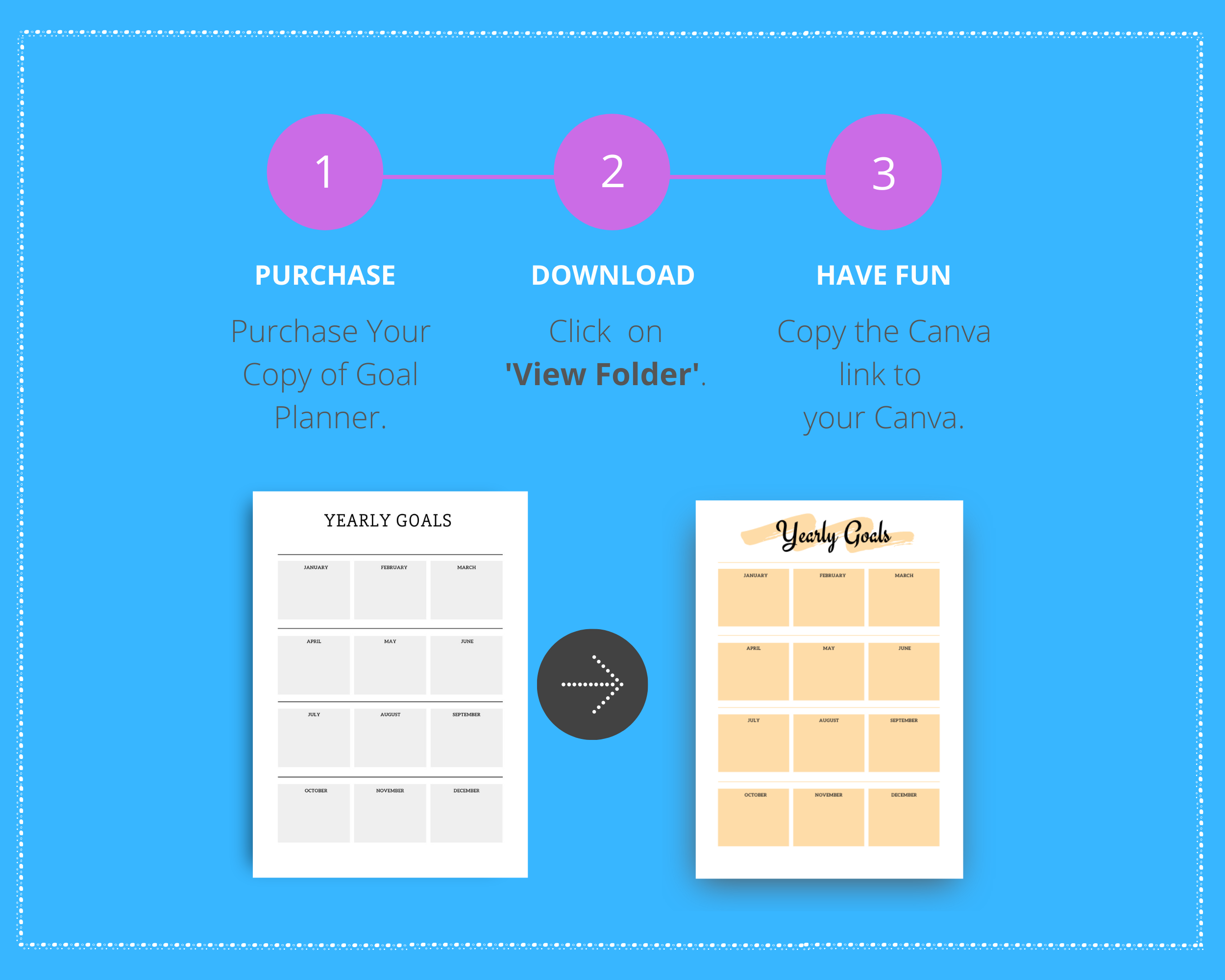 Editable Goal Planner in Canva | Commercial Use