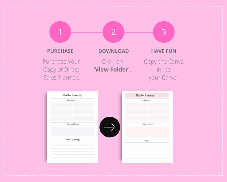 Editable Direct Sales Planner in Canva | Commercial Use